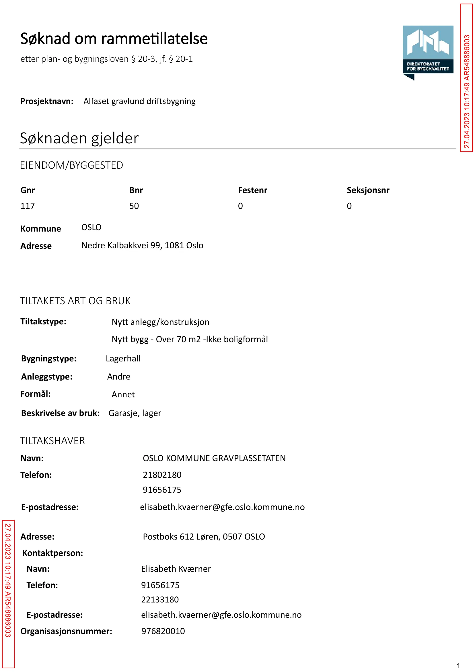 Søknad om rammetillatelse