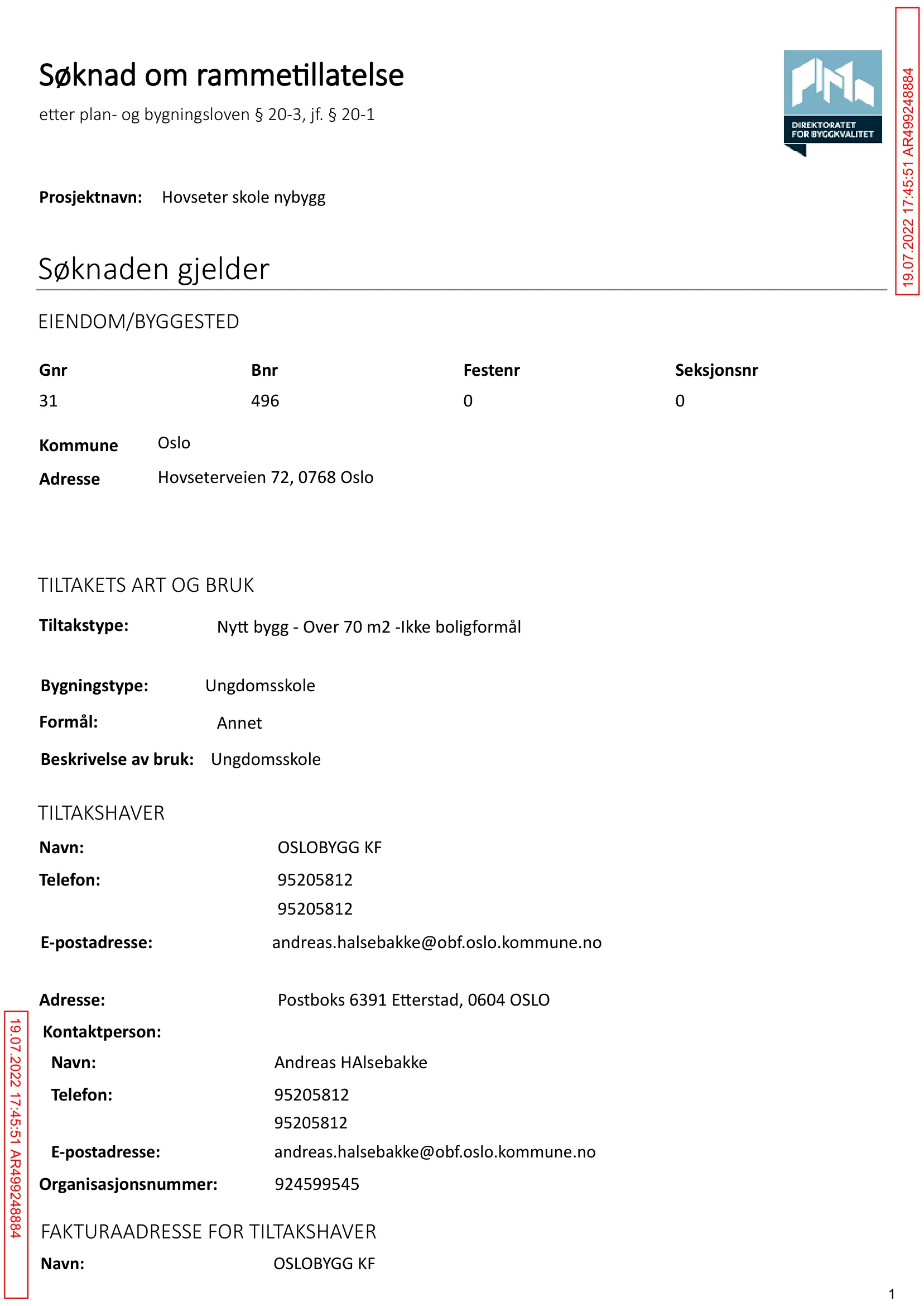 Søknad om rammetillatelse