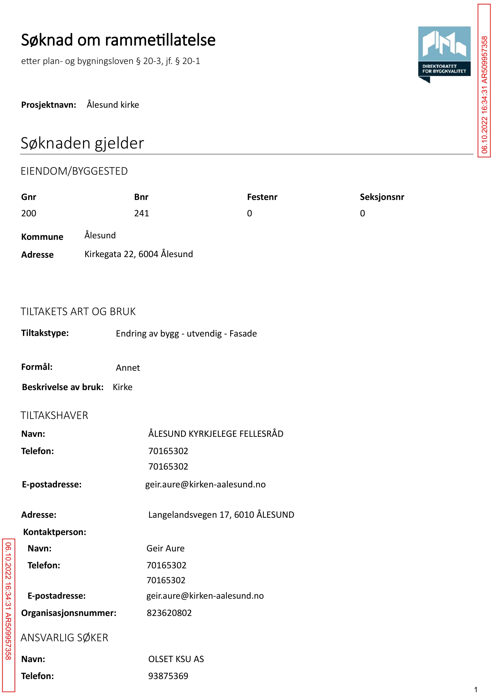 Søknad om rammetillatelse