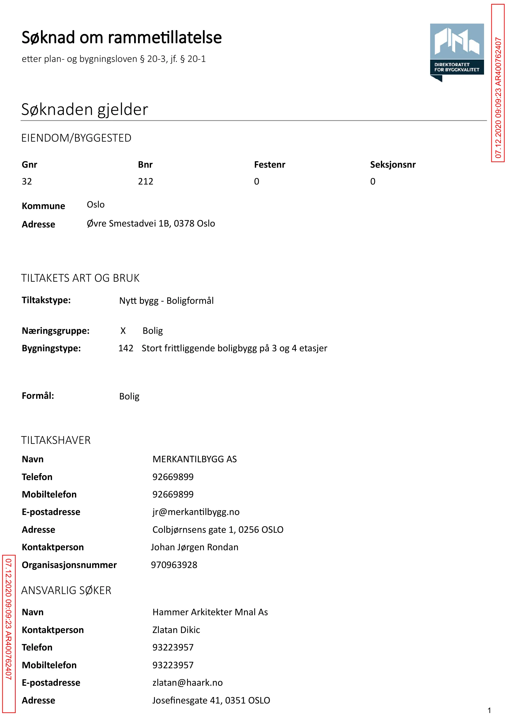 Søknad om rammetillatelse