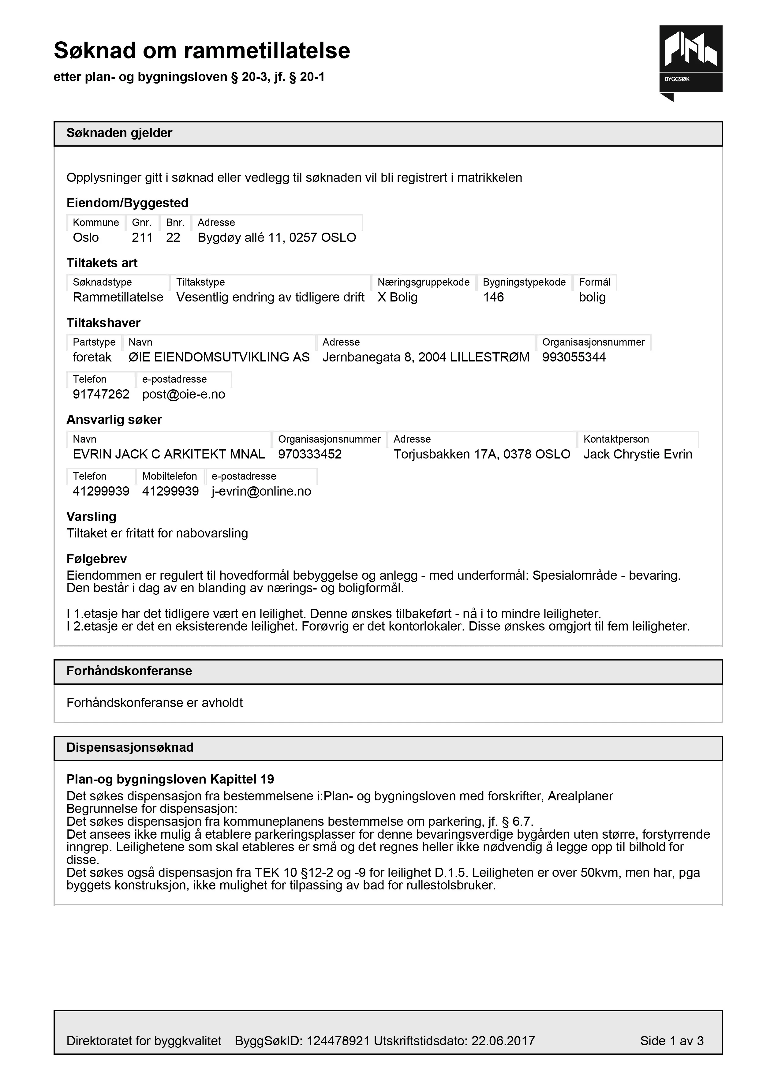 Søknad om rammetillatelse