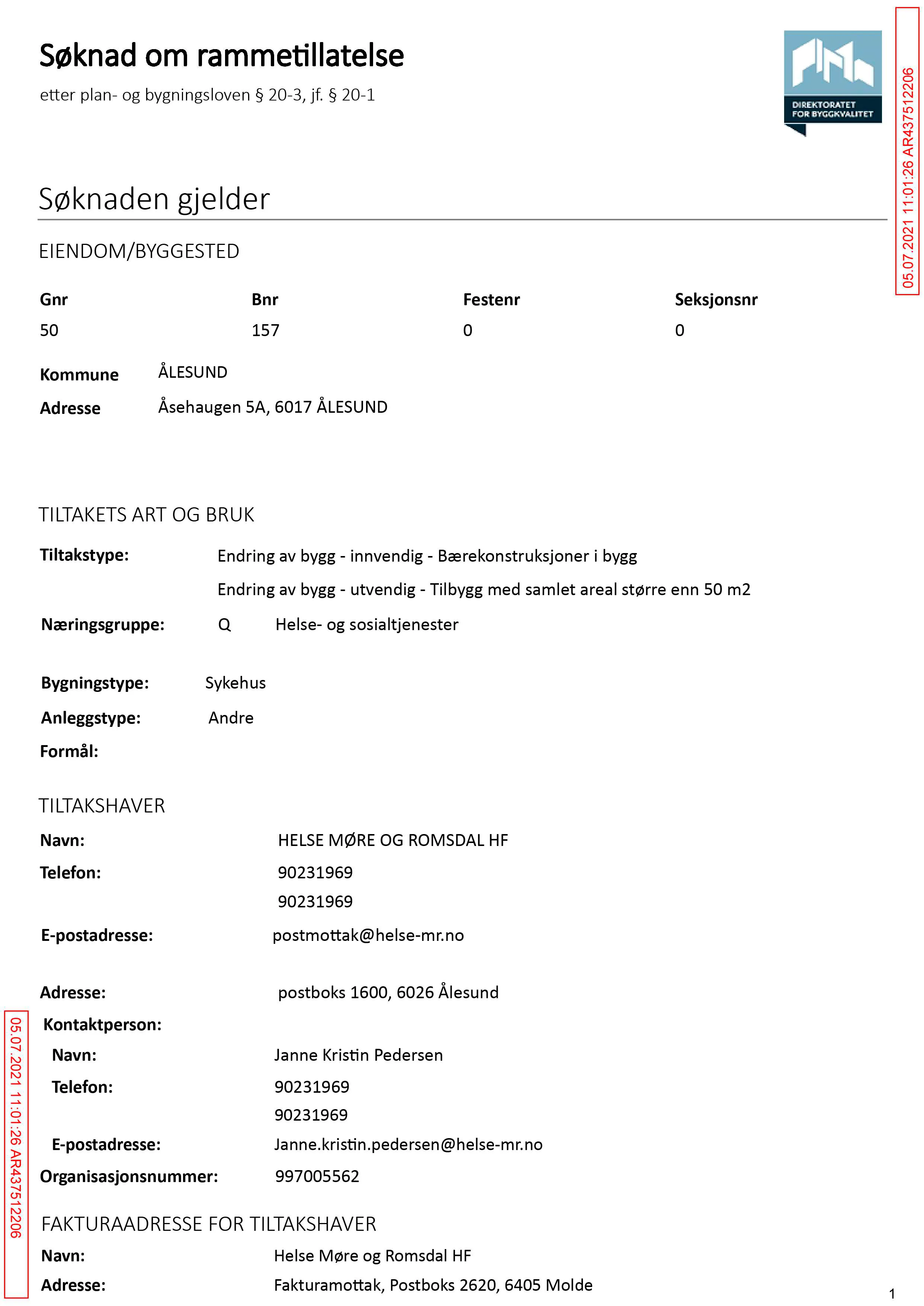 Søknad om rammetillatelse