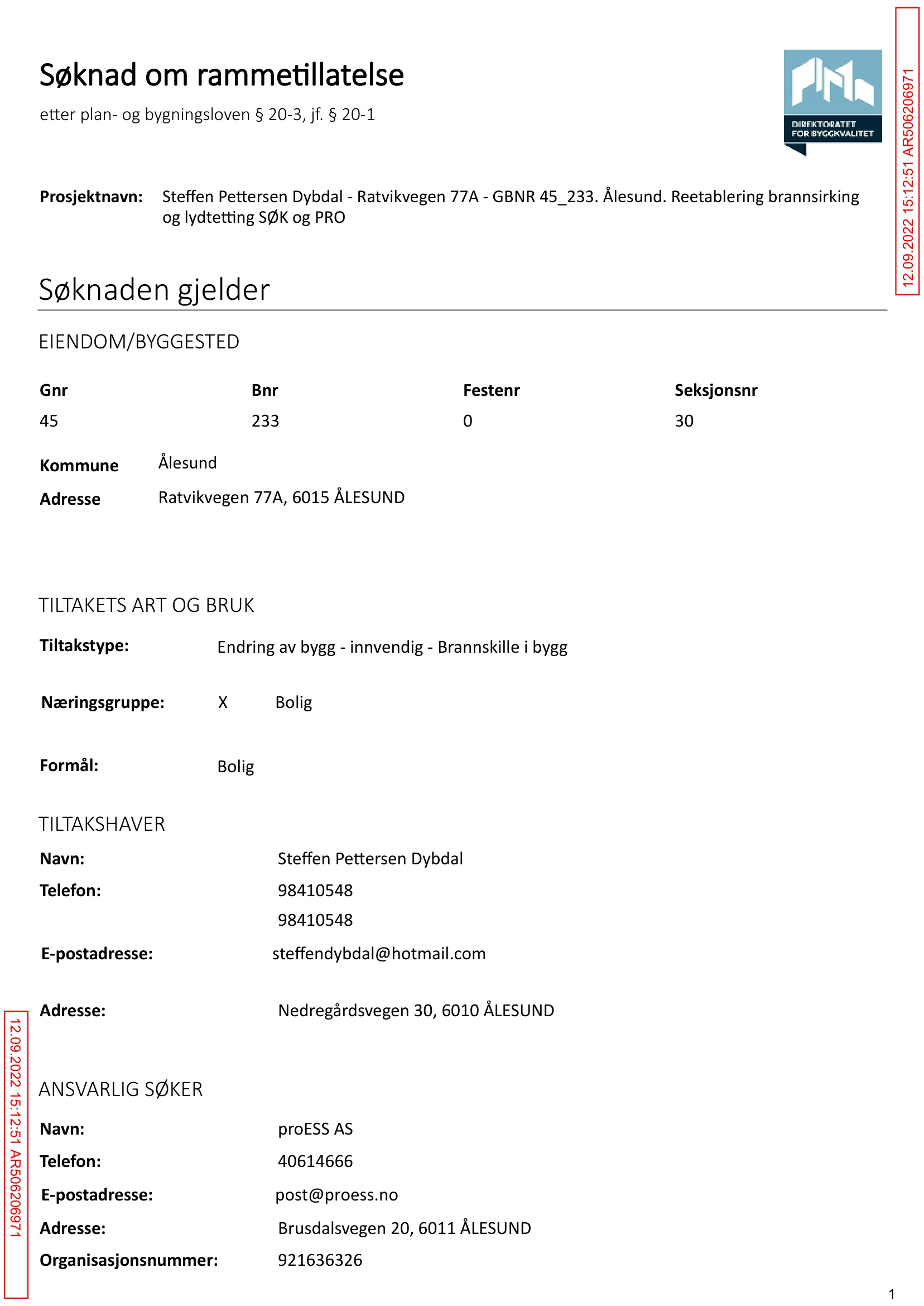Søknad om rammetillatelse