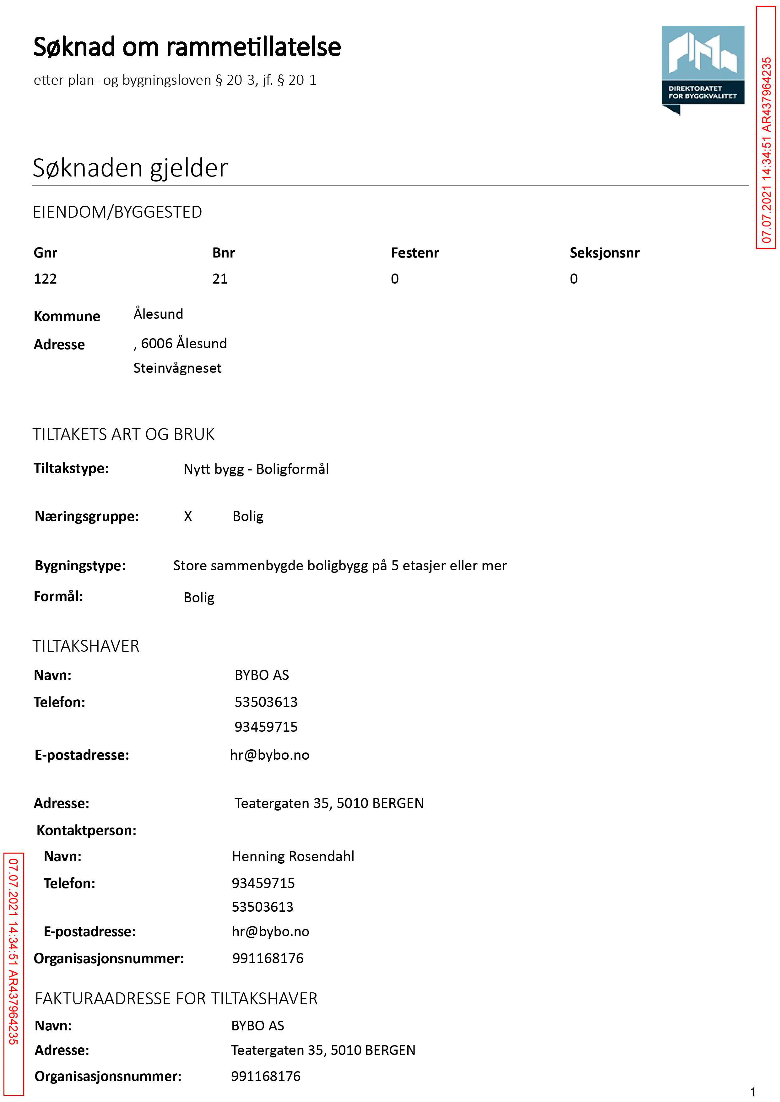 Søknad om rammetillatelse