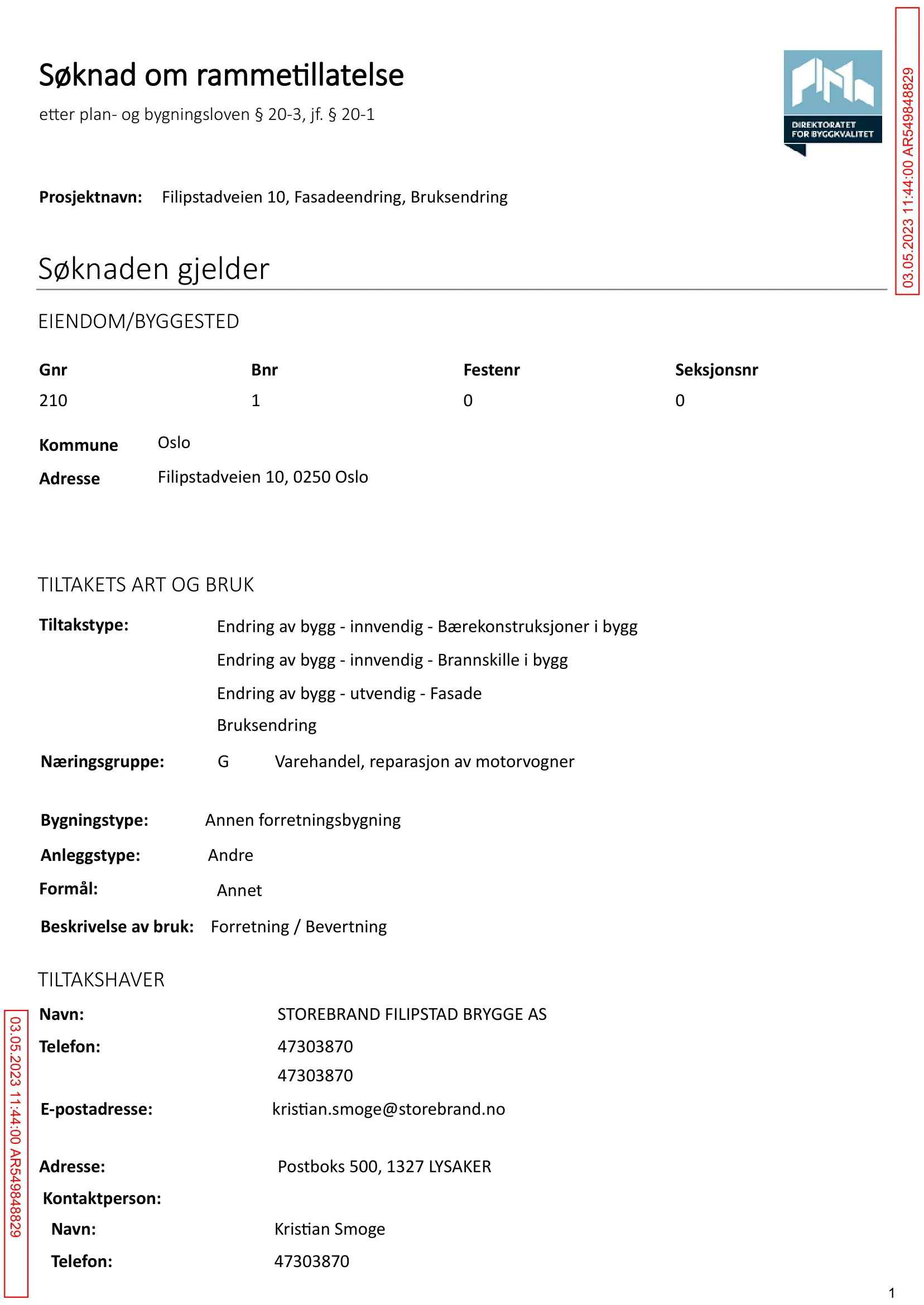 Søknad om rammetillatelse