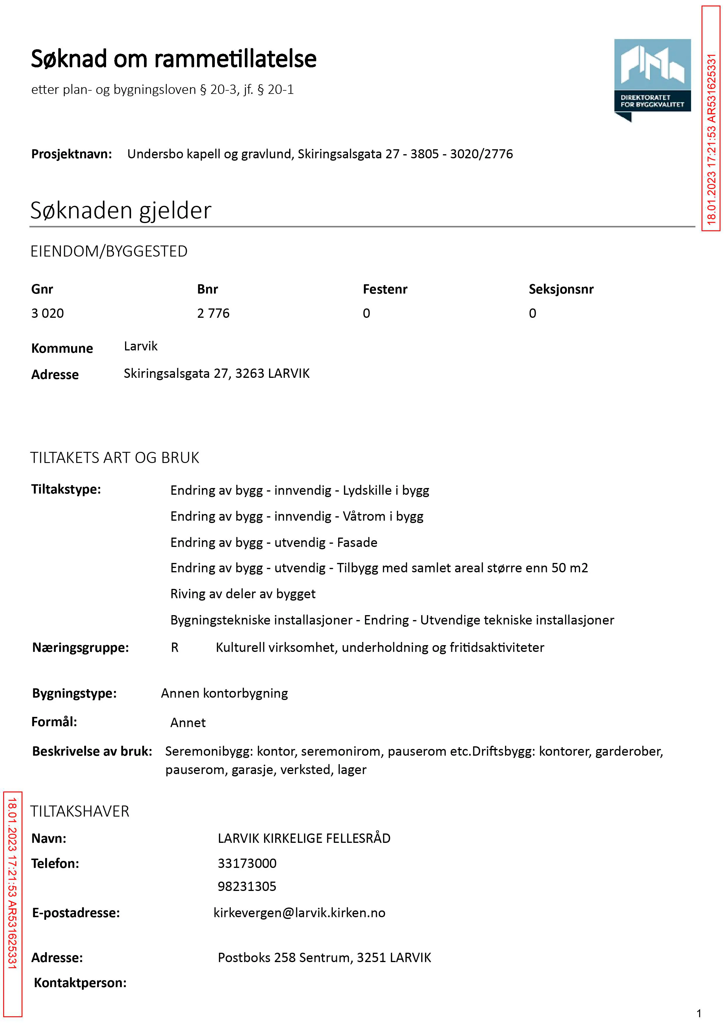 Søknad om rammetillatelse