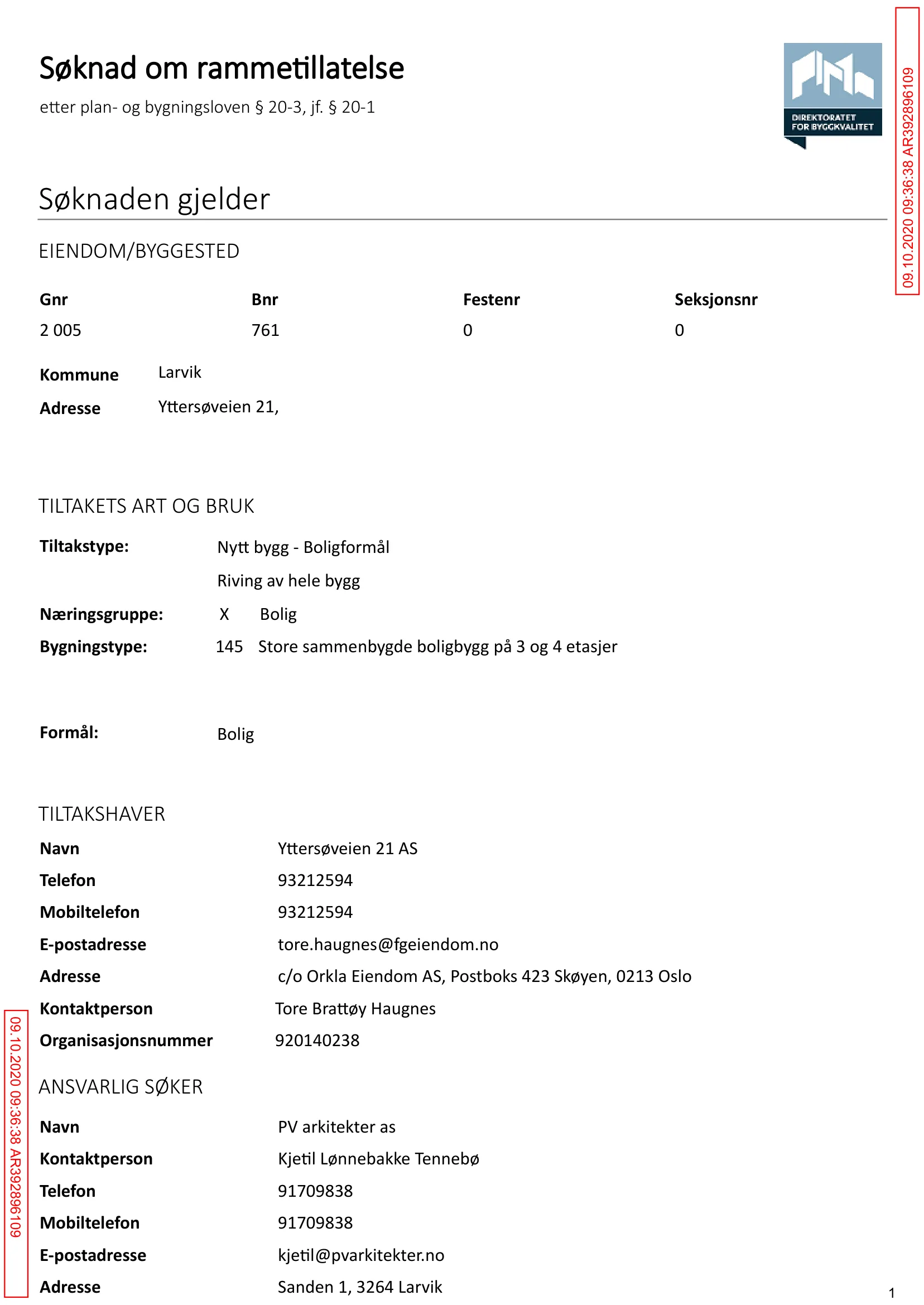 Søknad om rammetillatelse