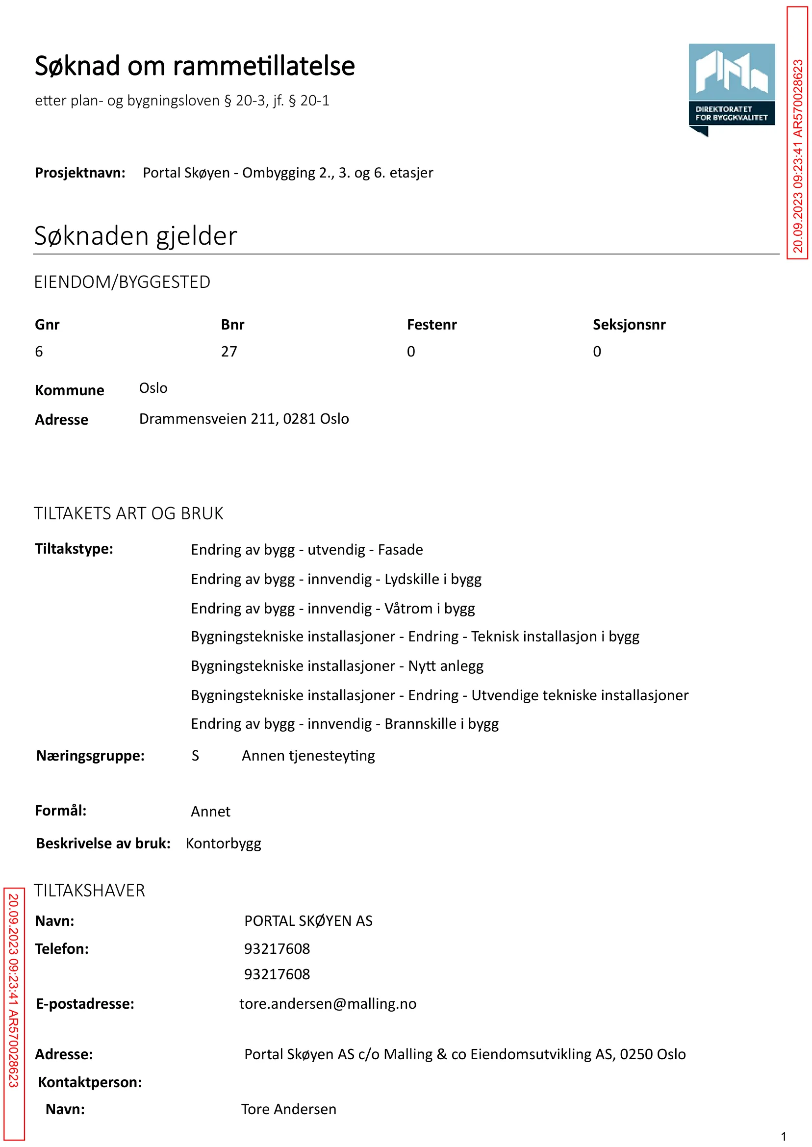 Søknad om rammetillatelse