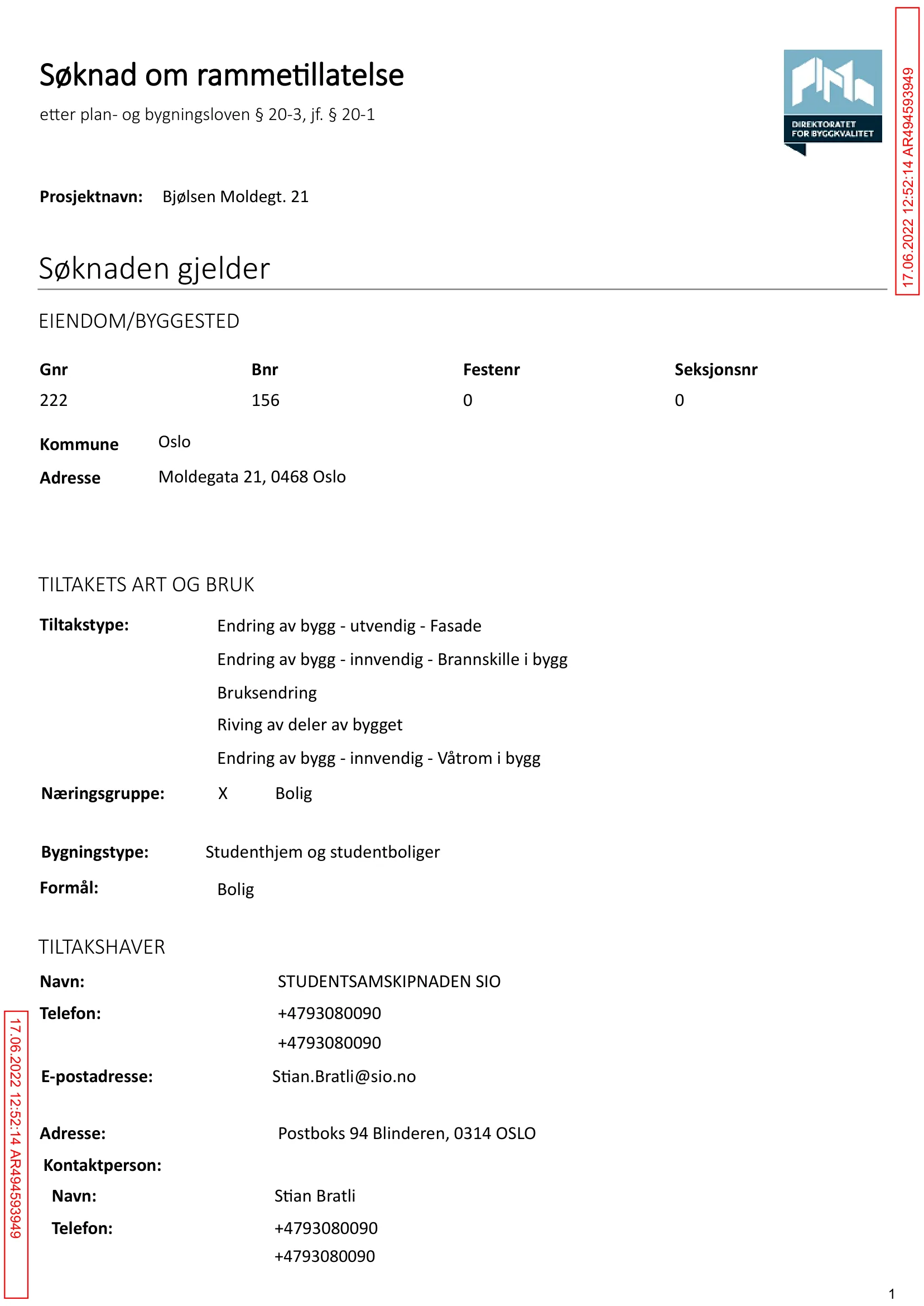 Søknad om rammetillatelse