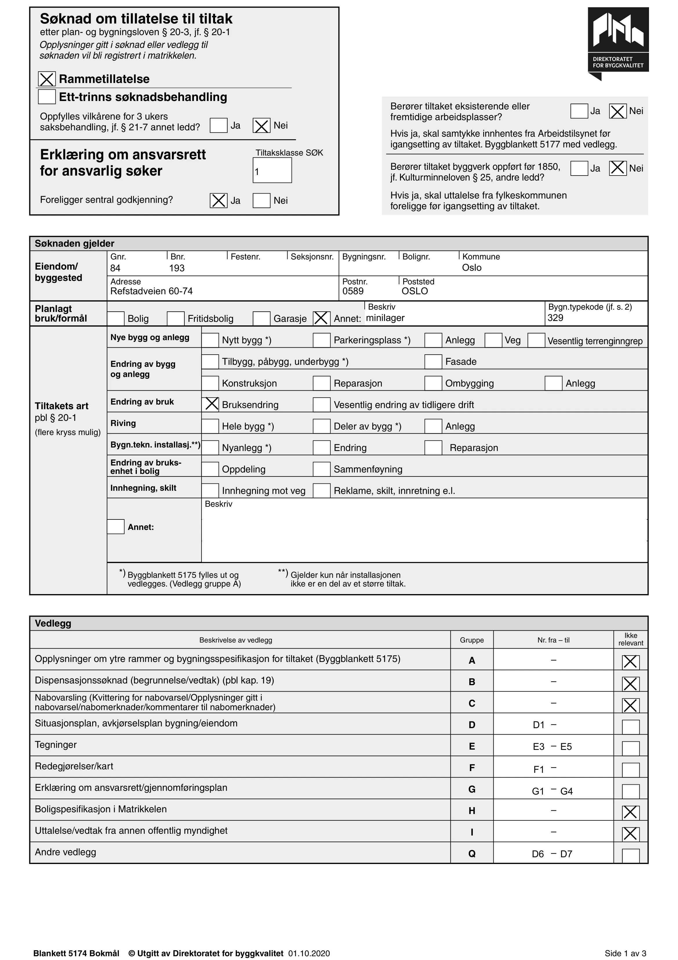 Søknad om rammetillatelse