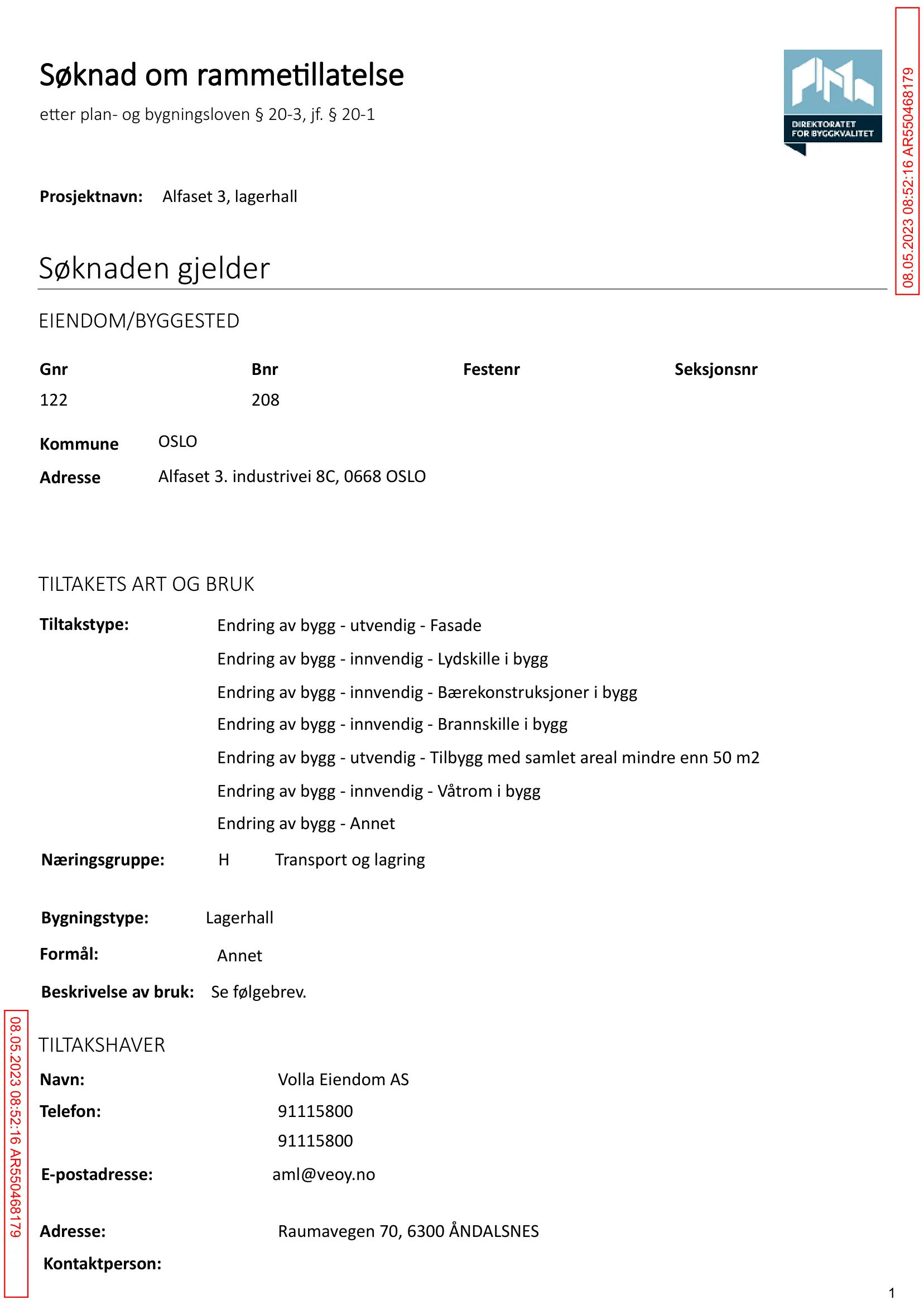Søknad om rammetillatelse