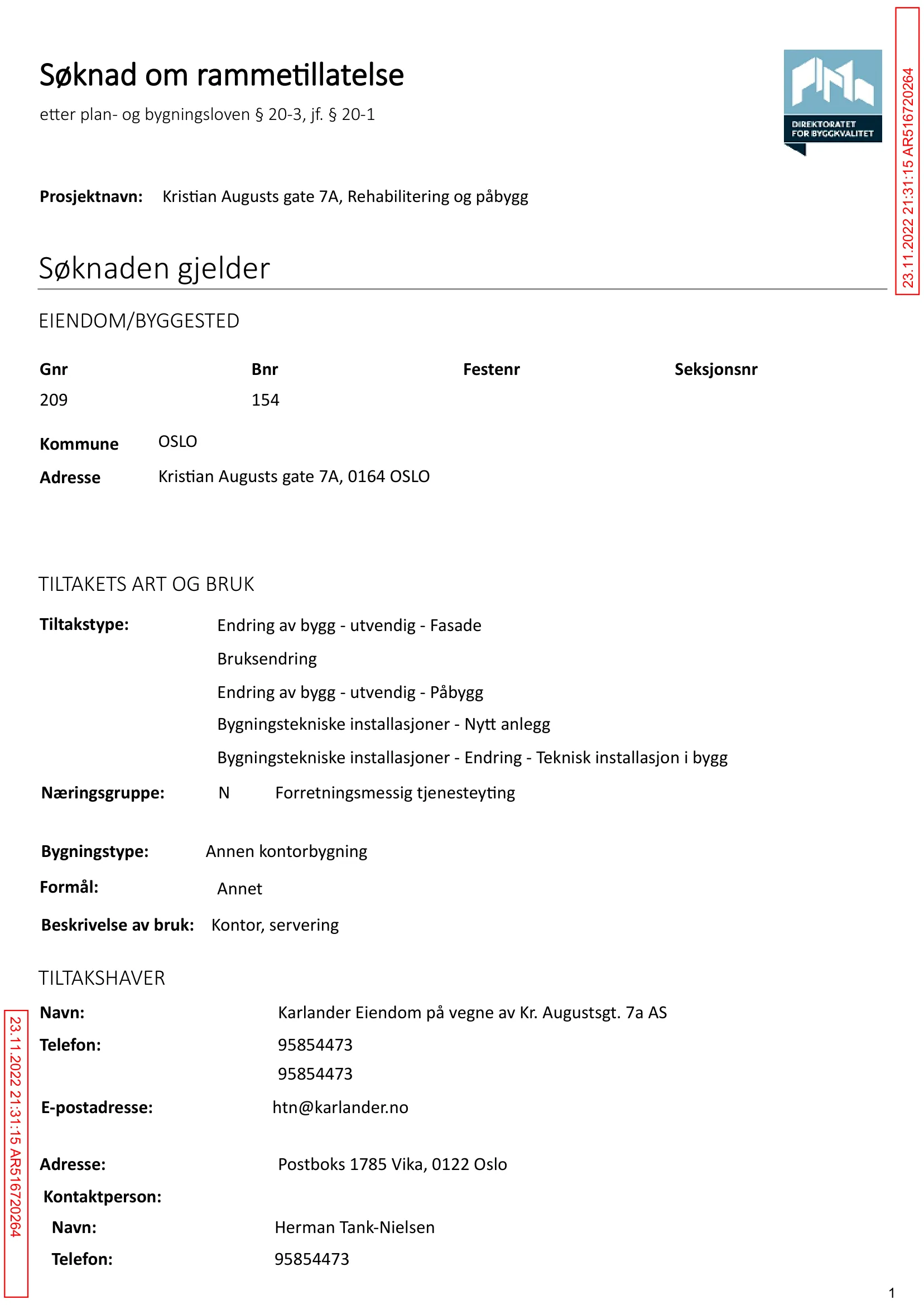 Søknad om rammetillatelse