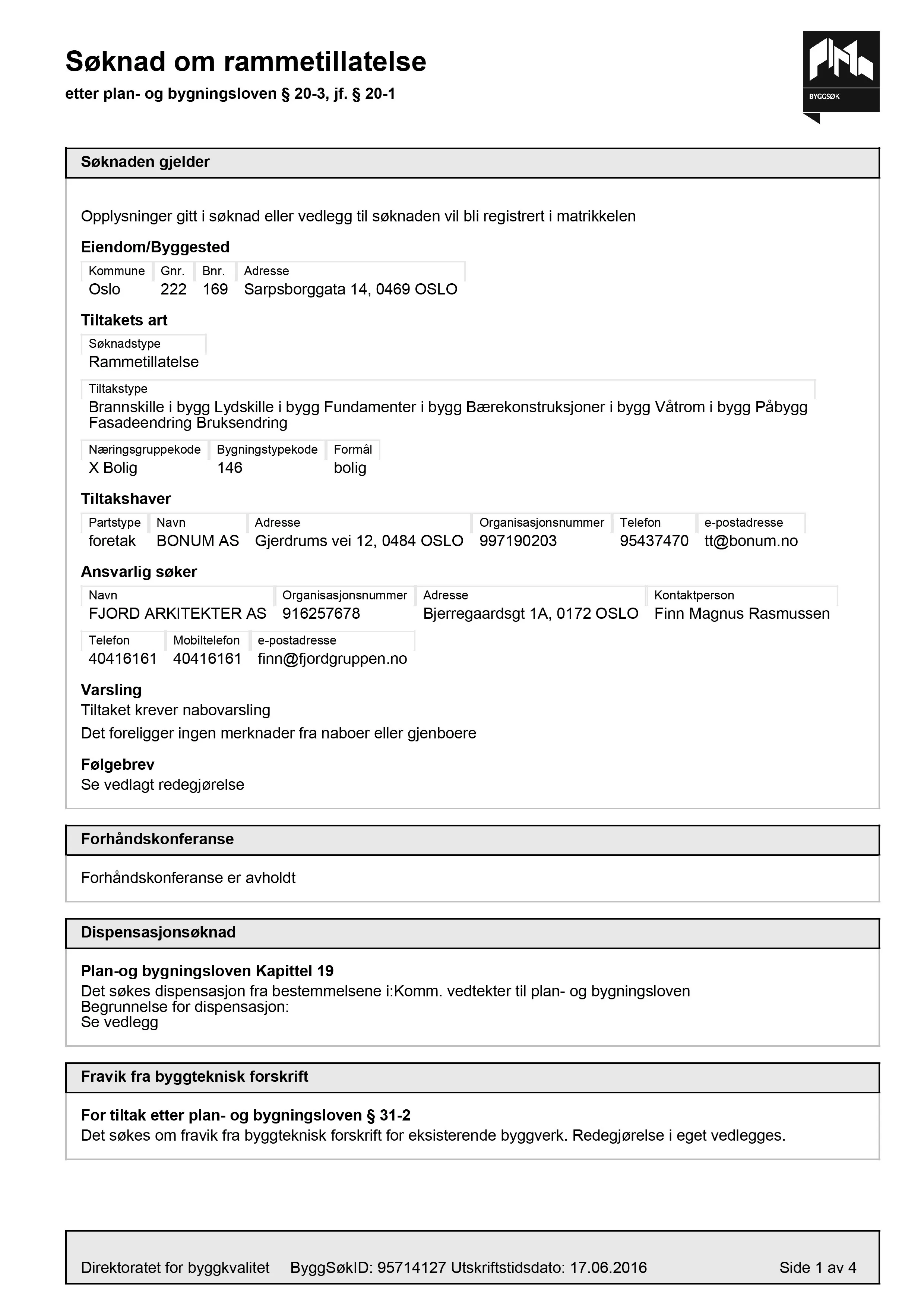 Søknad om rammetillatelse