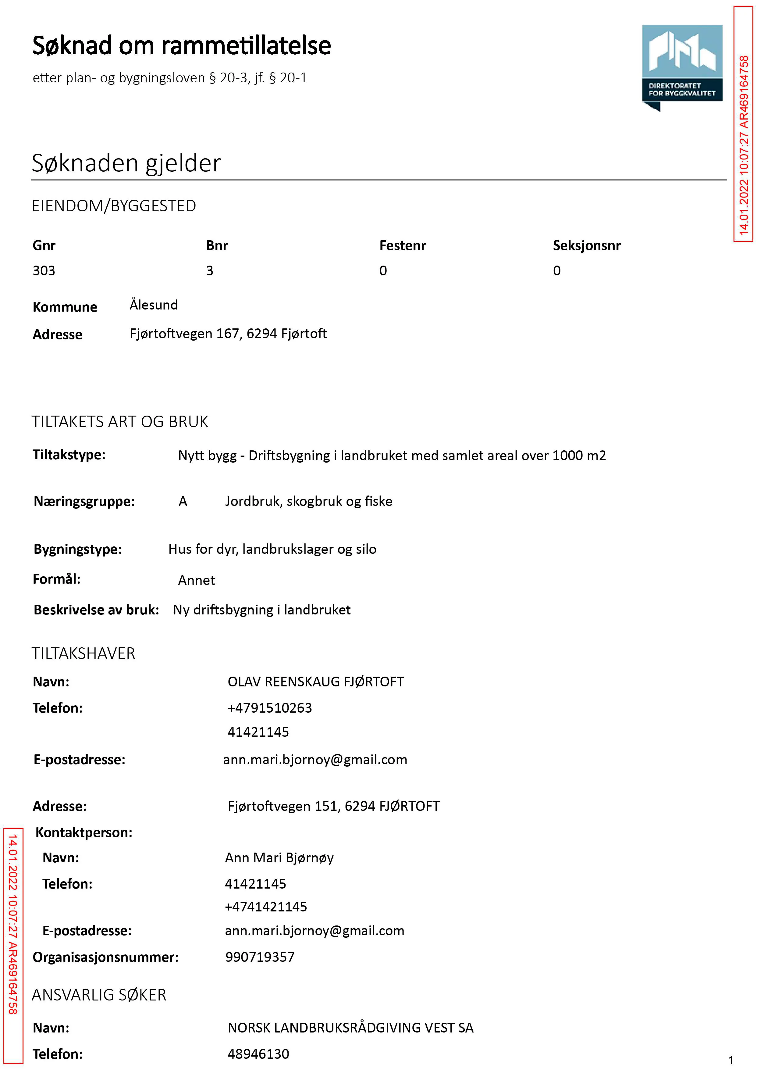 Søknad om rammetillatelse