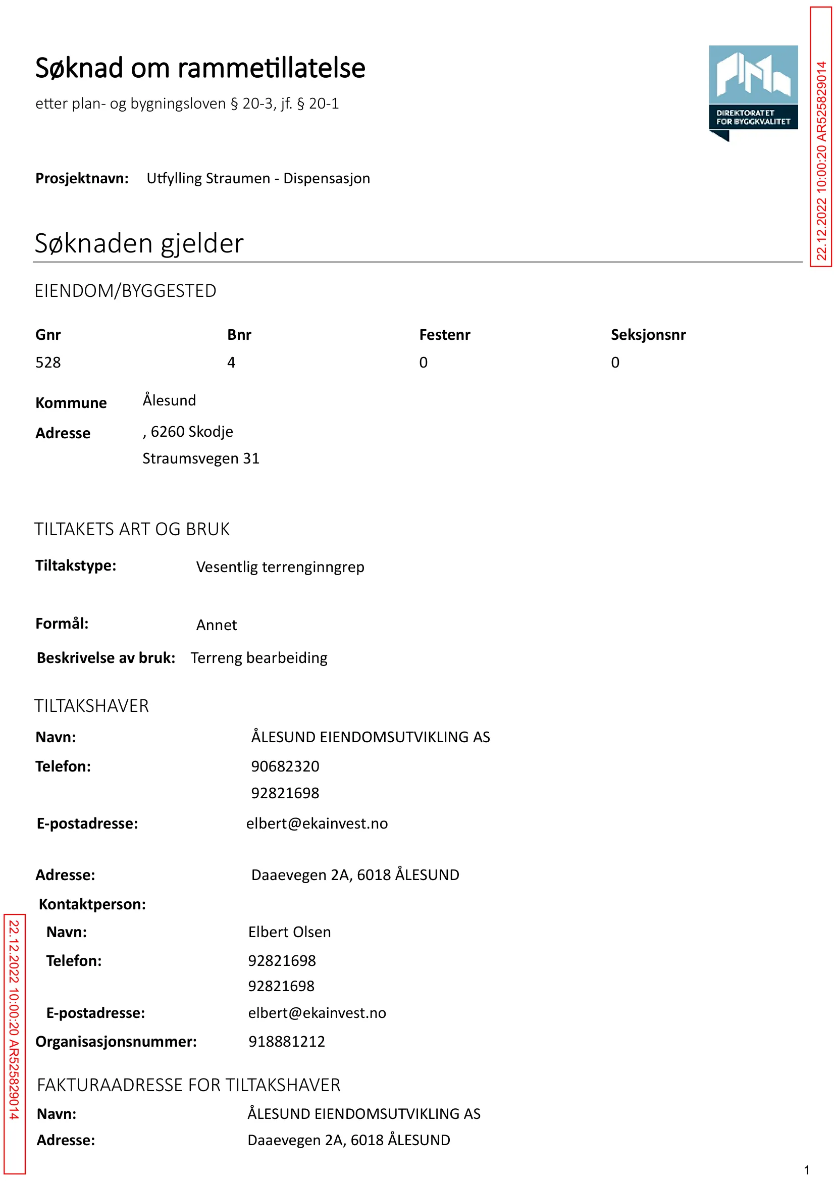 Søknad om rammetillatelse
