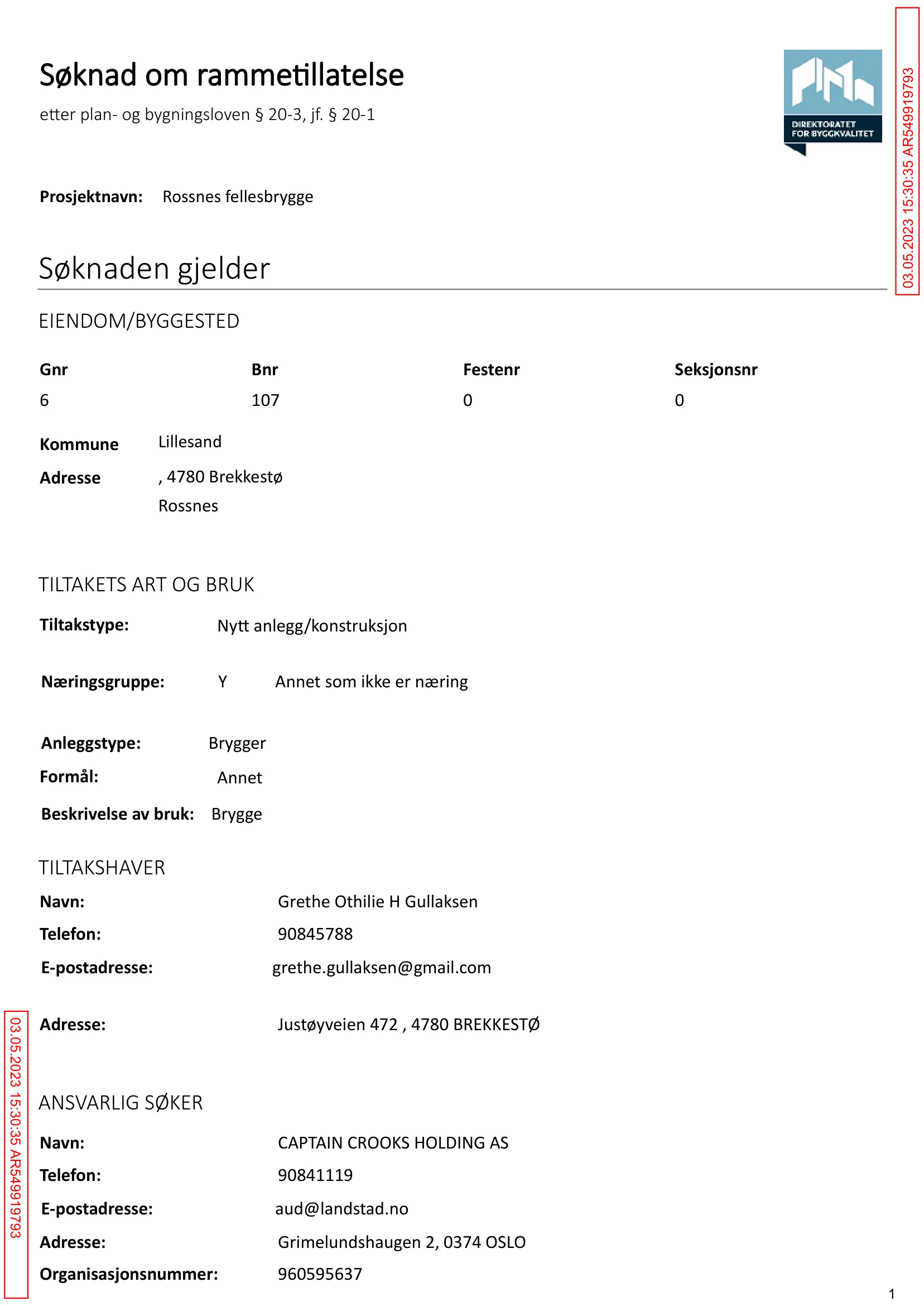 Søknad om rammetillatelse