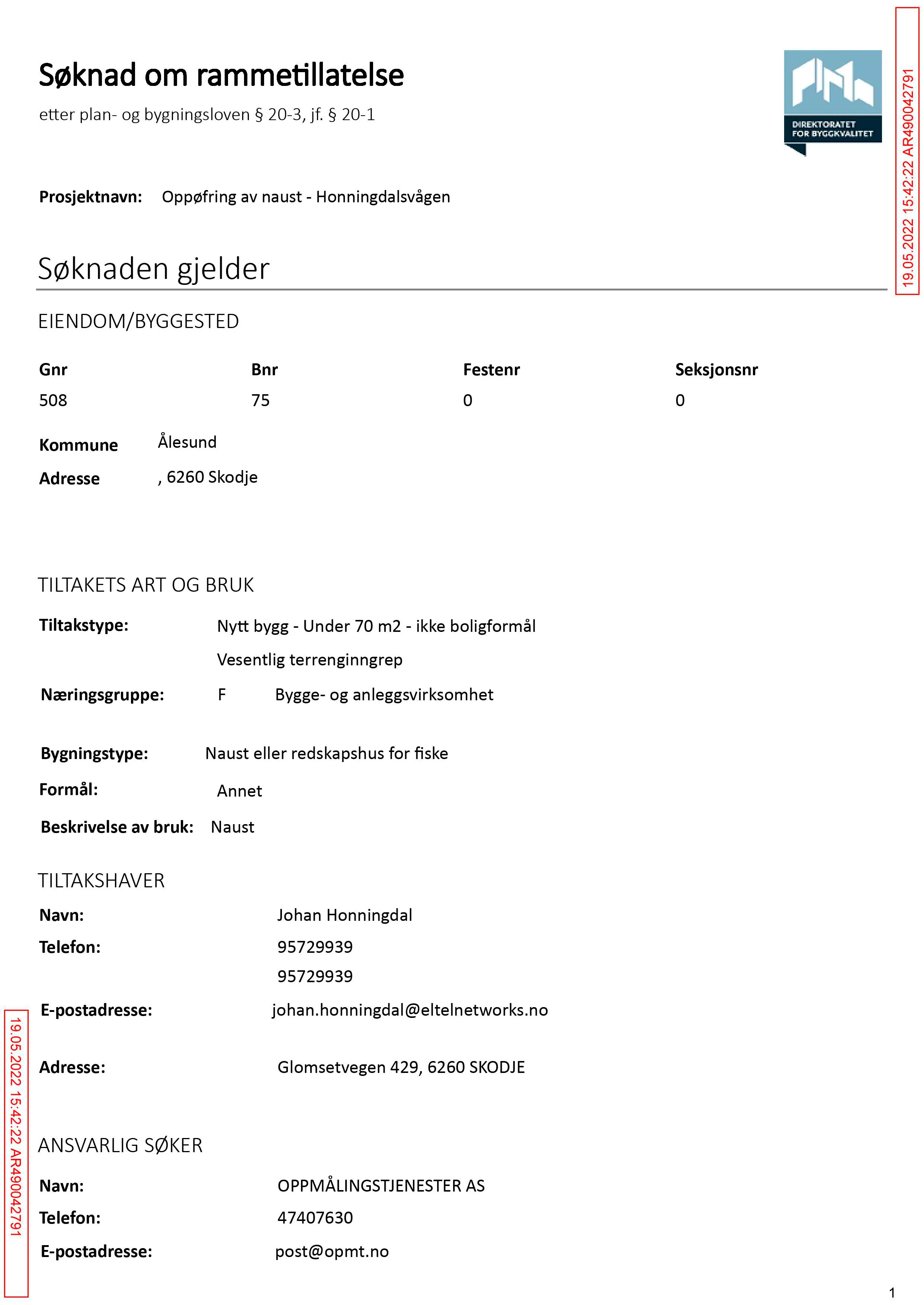 Søknad om rammetillatelse