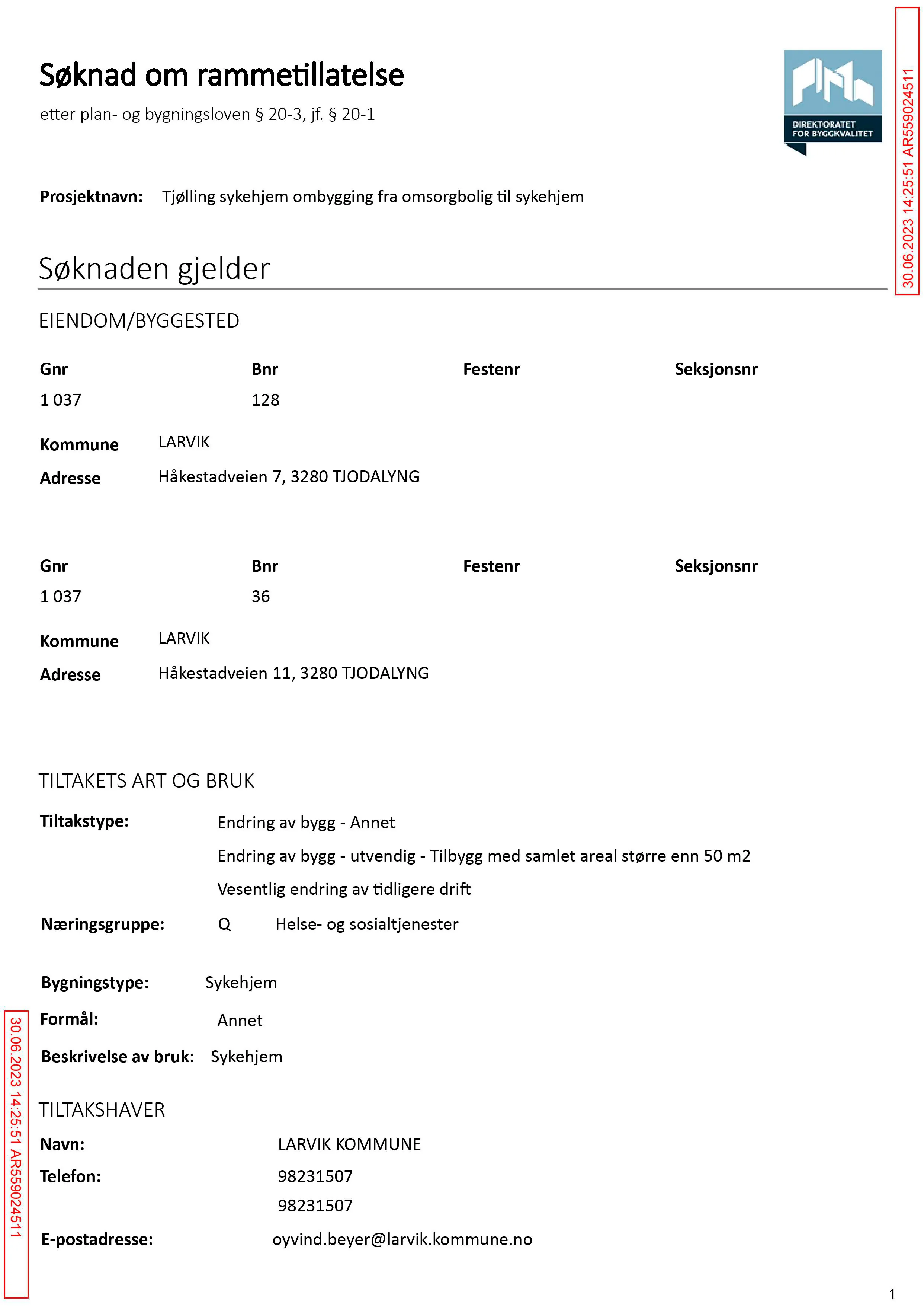 Søknad om rammetillatelse