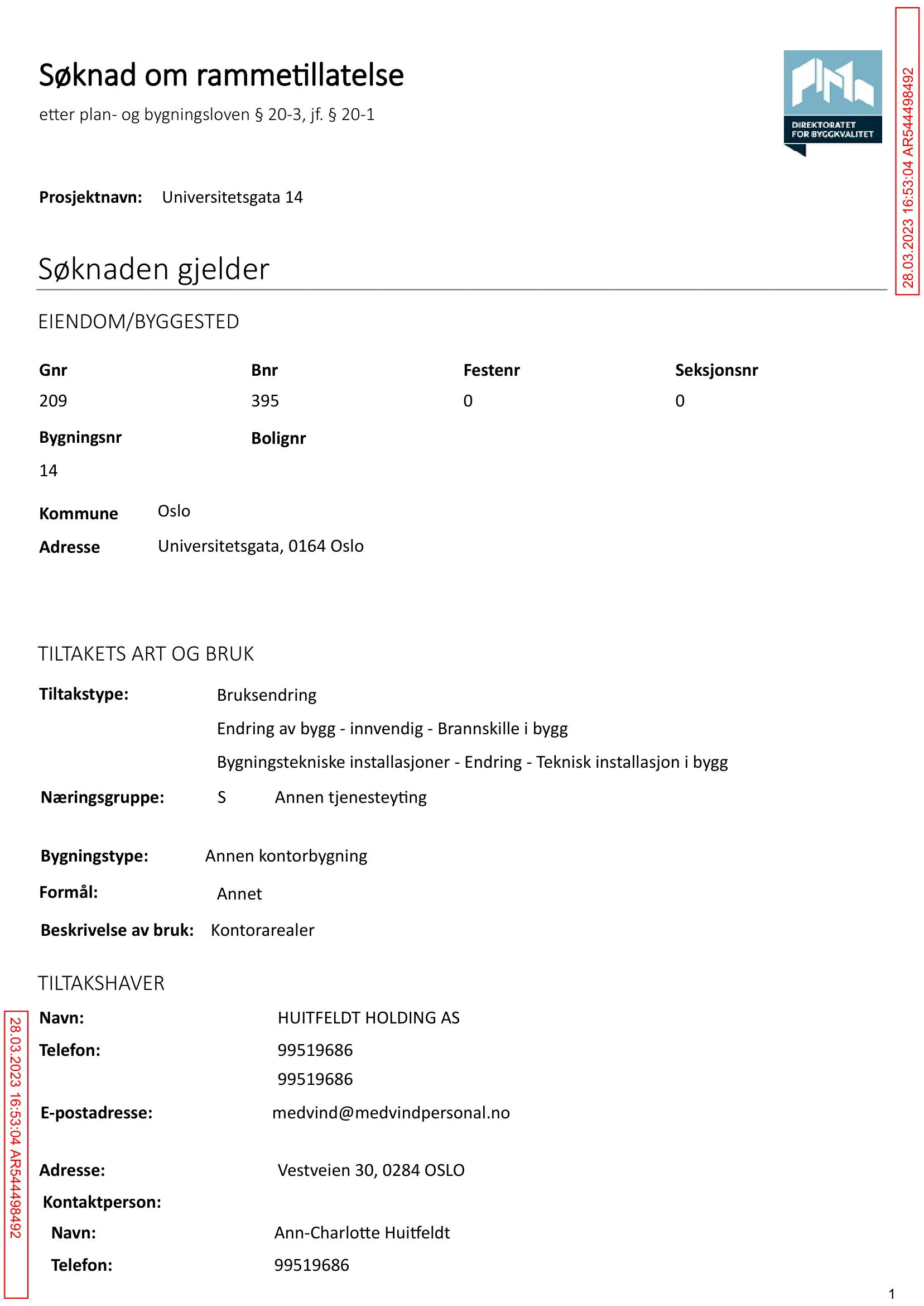 Søknad om rammetillatelse