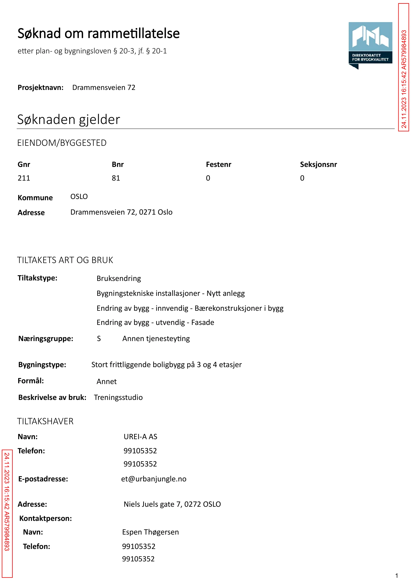 Søknad om rammetillatelse