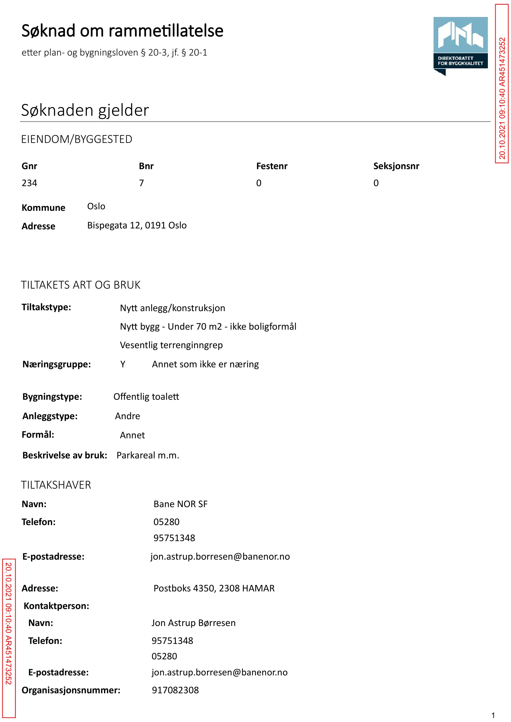 Søknad om rammetillatelse
