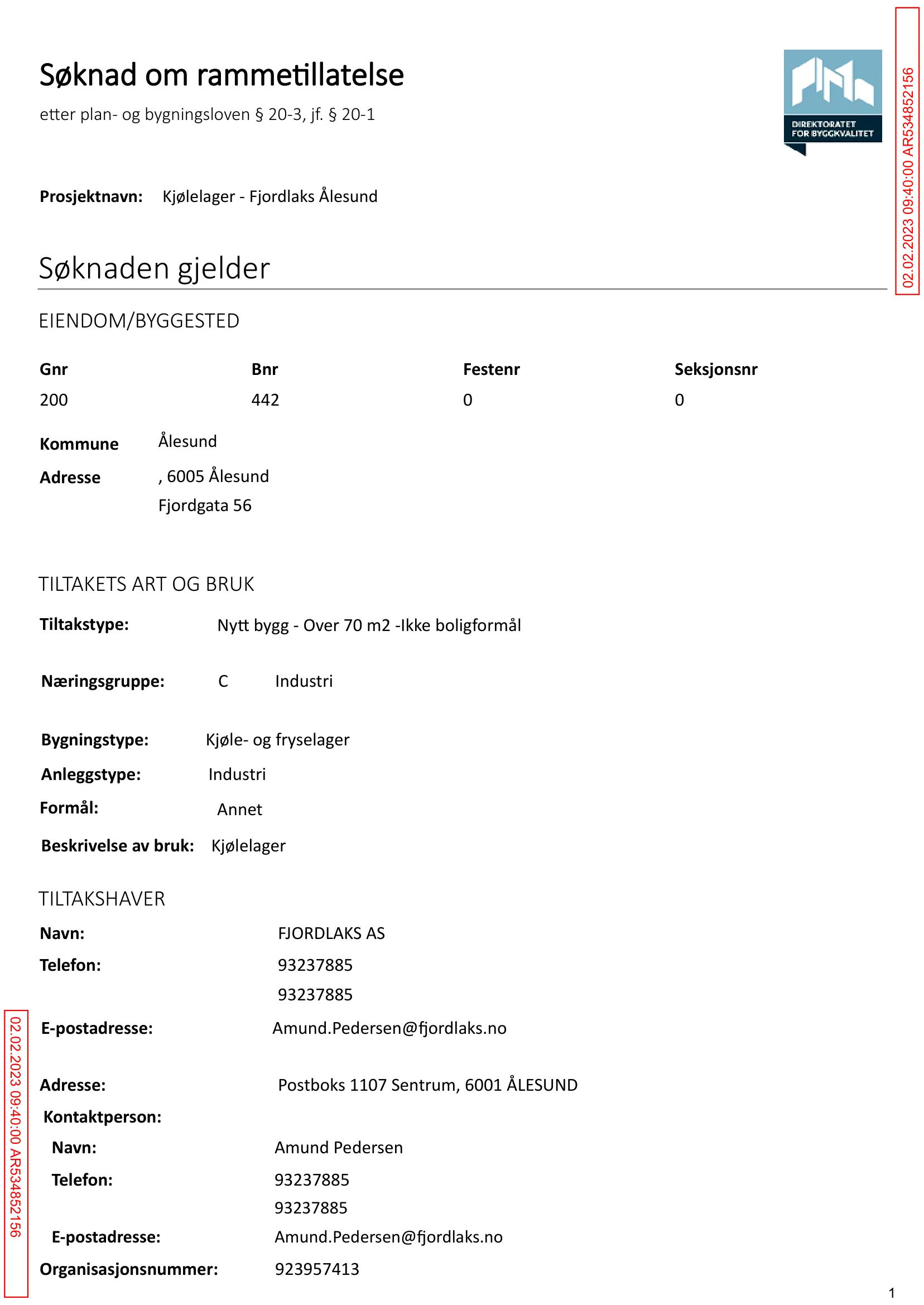 Søknad om rammetillatelse