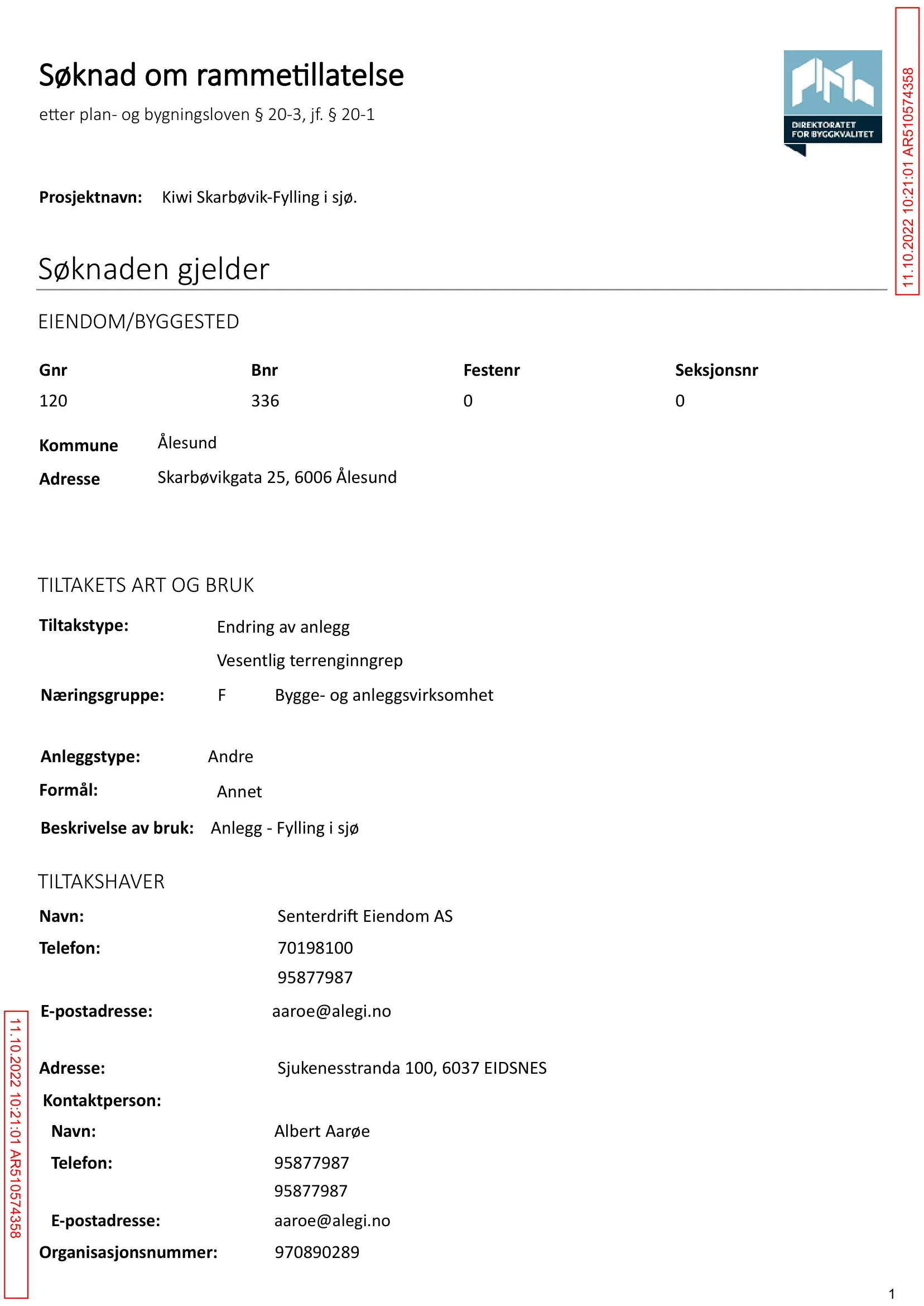 Søknad om rammetillatelse