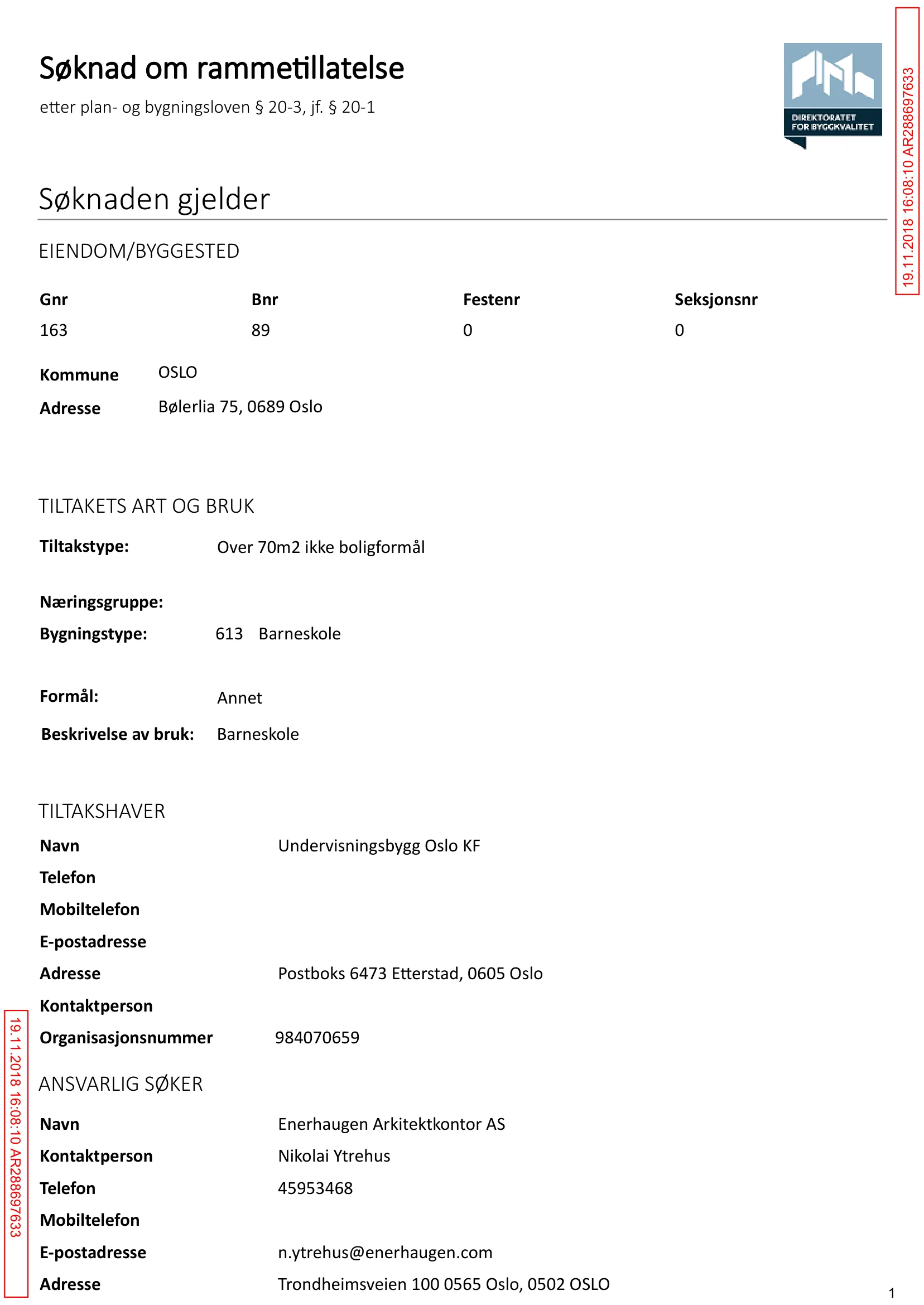 Søknad om rammetillatelse