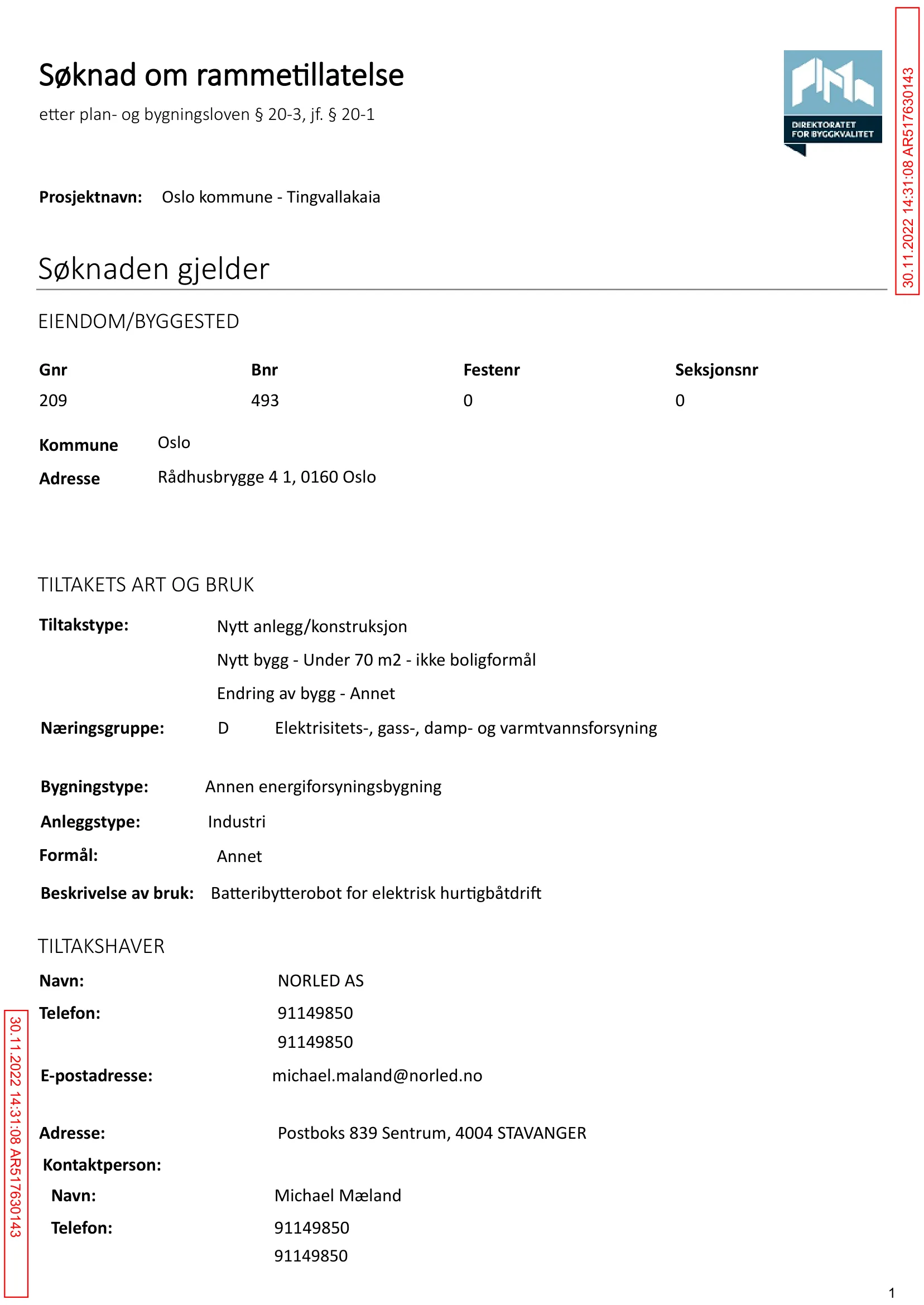 Søknad om rammetillatelse