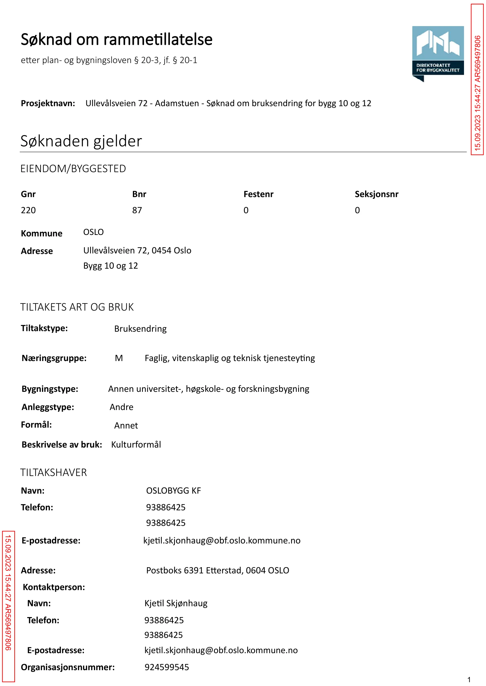 Søknad om rammetillatelse