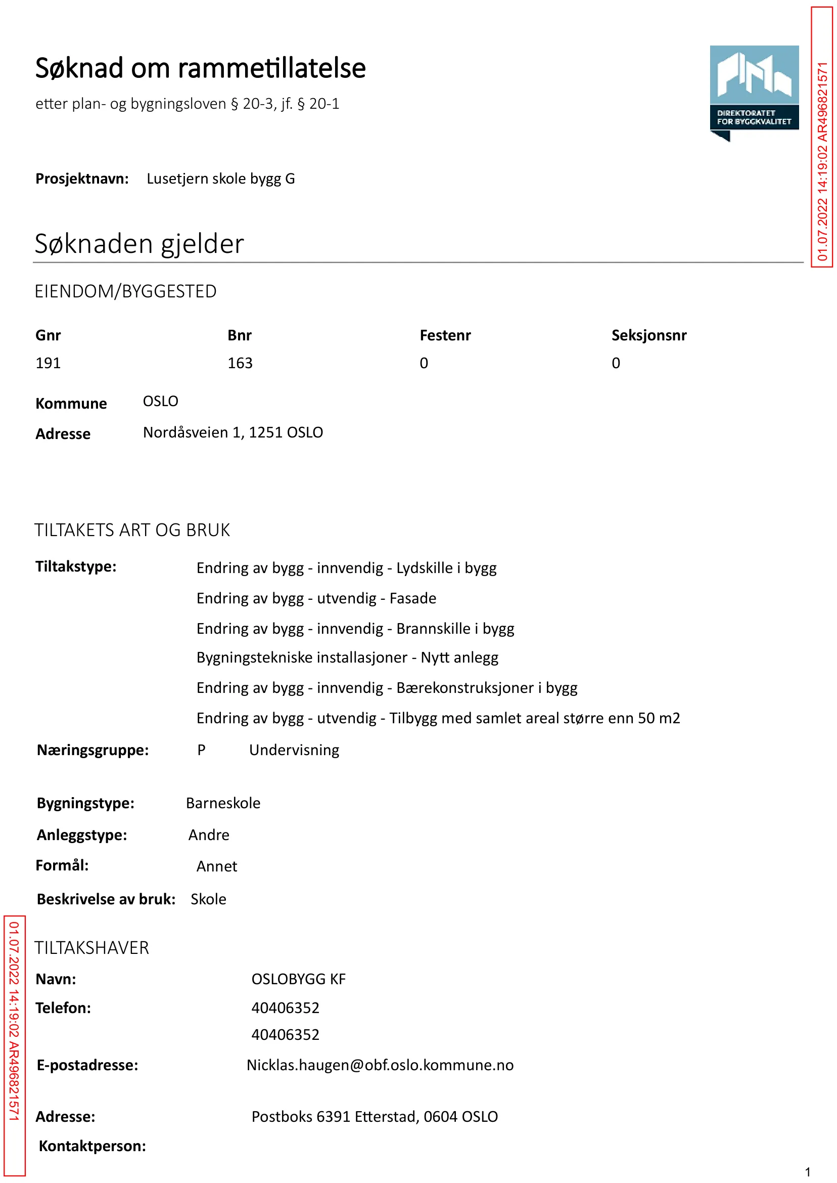 Søknad om rammetillatelse