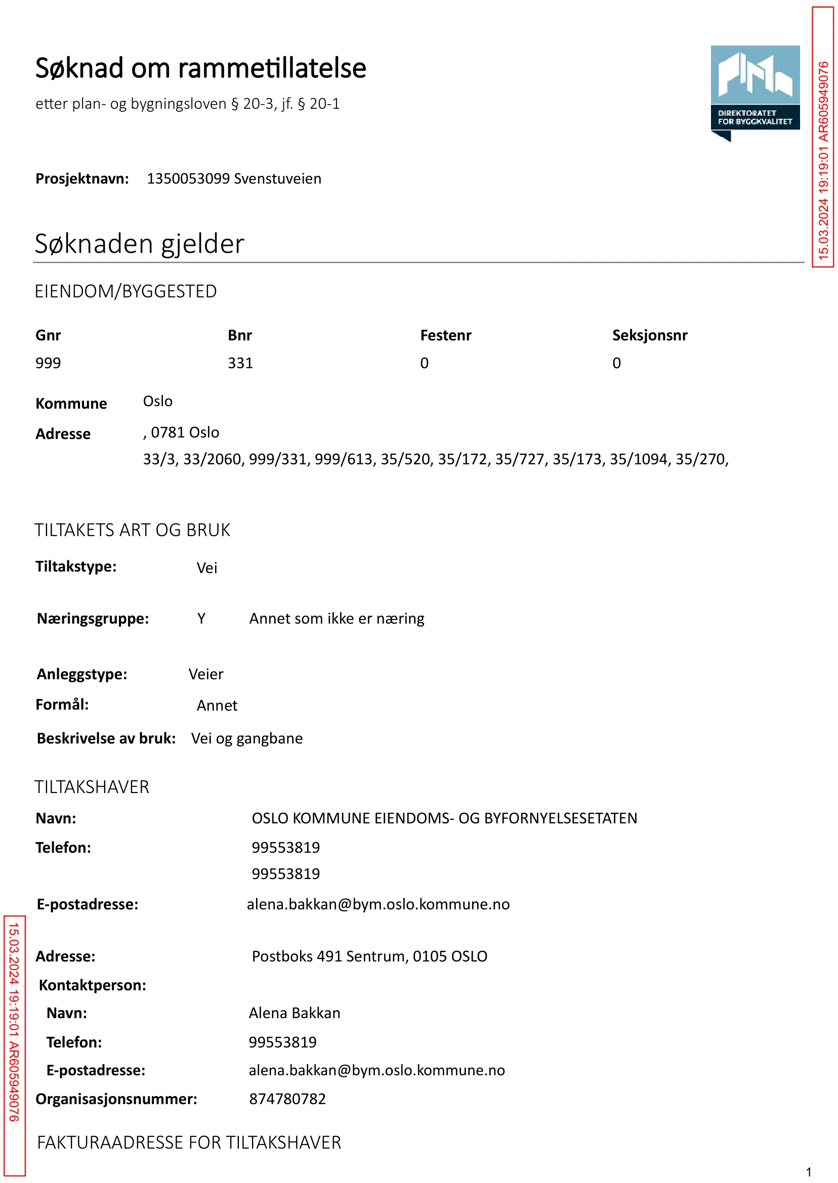 Søknad om rammetillatelse