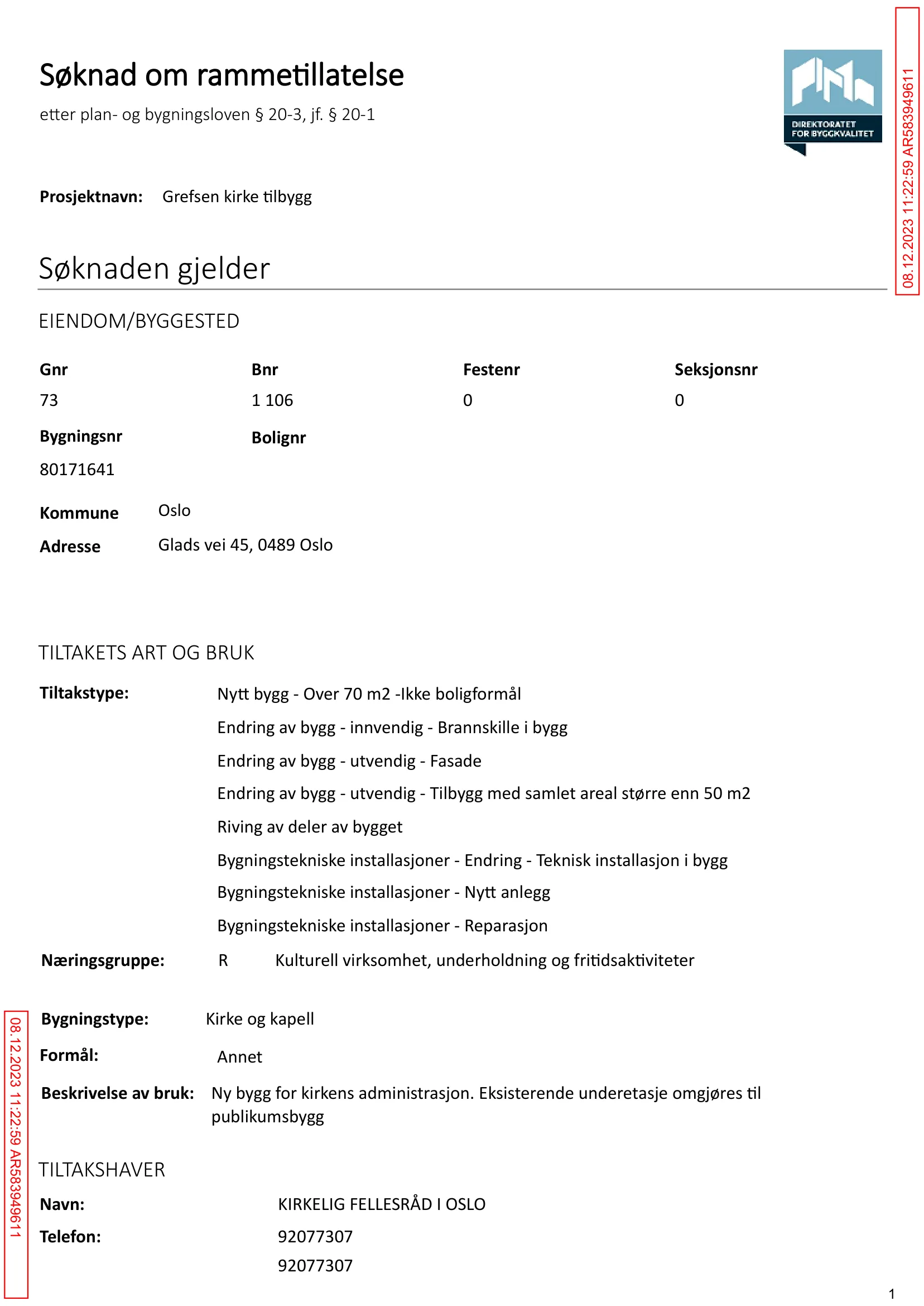 Søknad om rammetillatelse