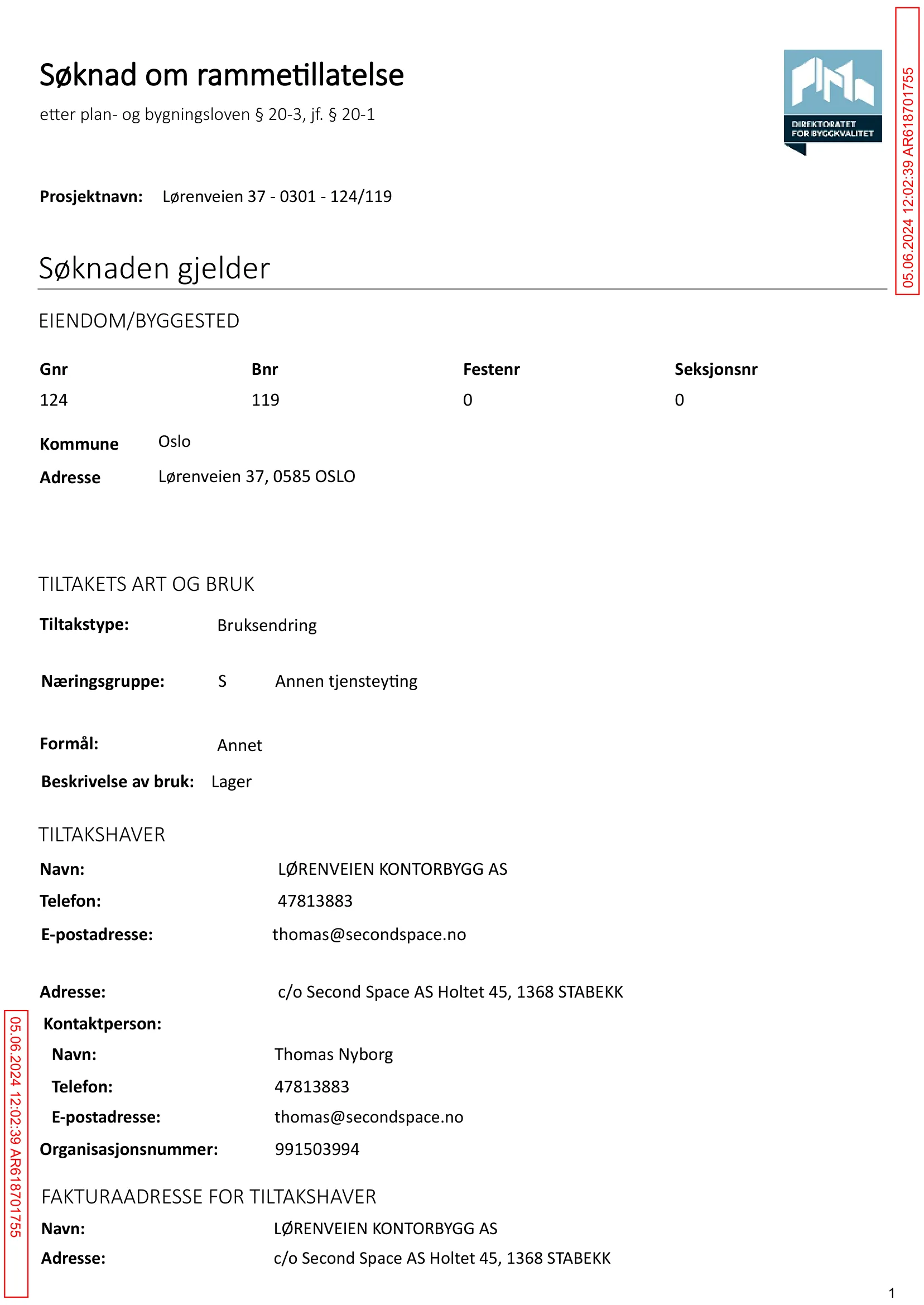 Søknad om rammetillatelse