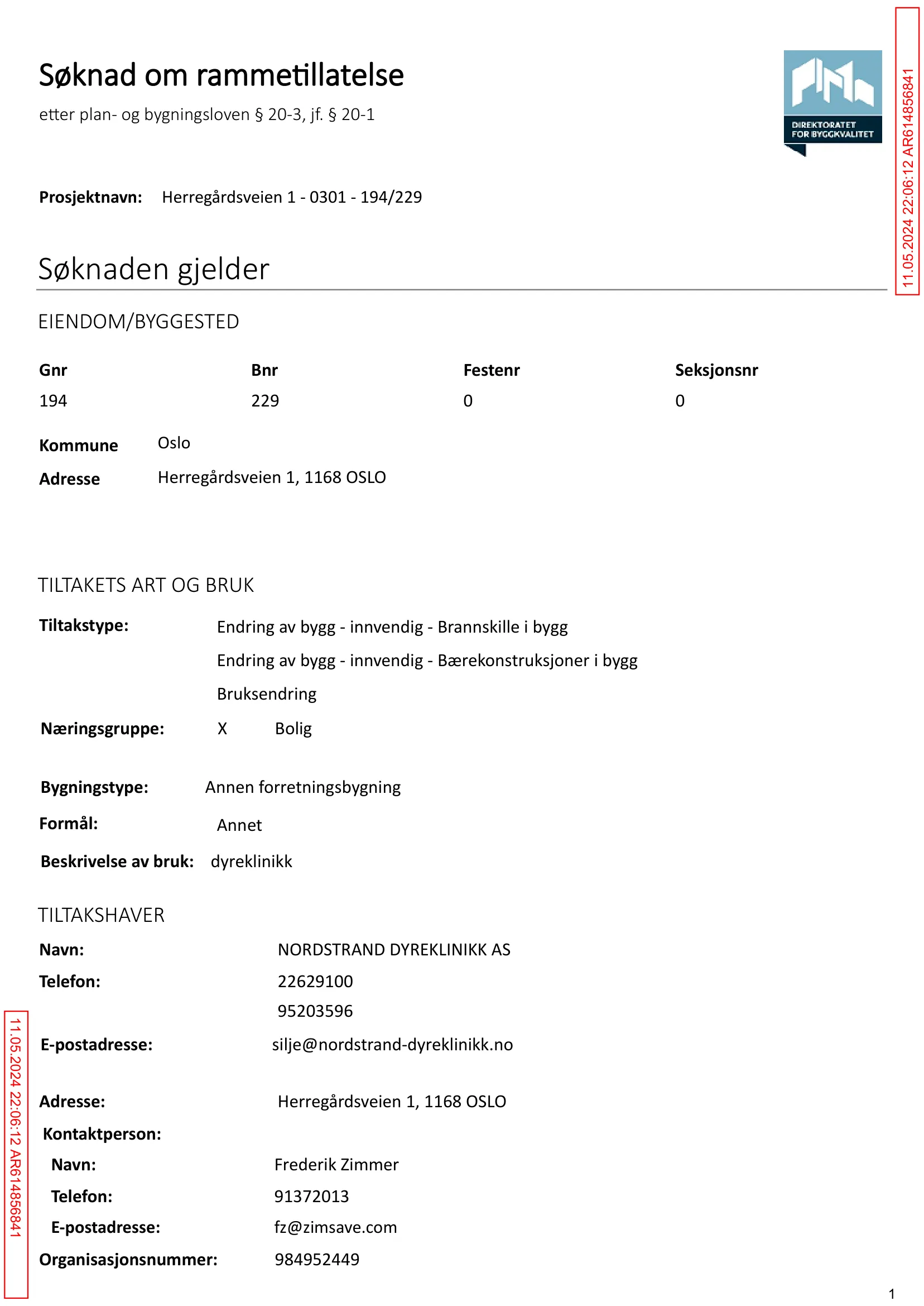 Søknad om rammetillatelse