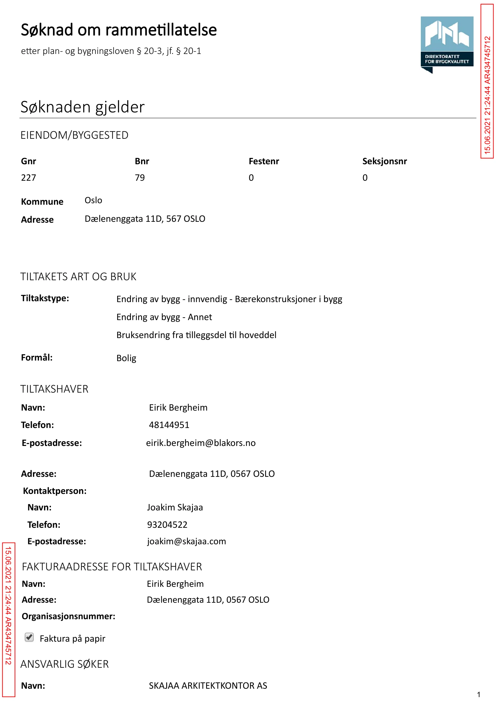 Søknad om rammetillatelse