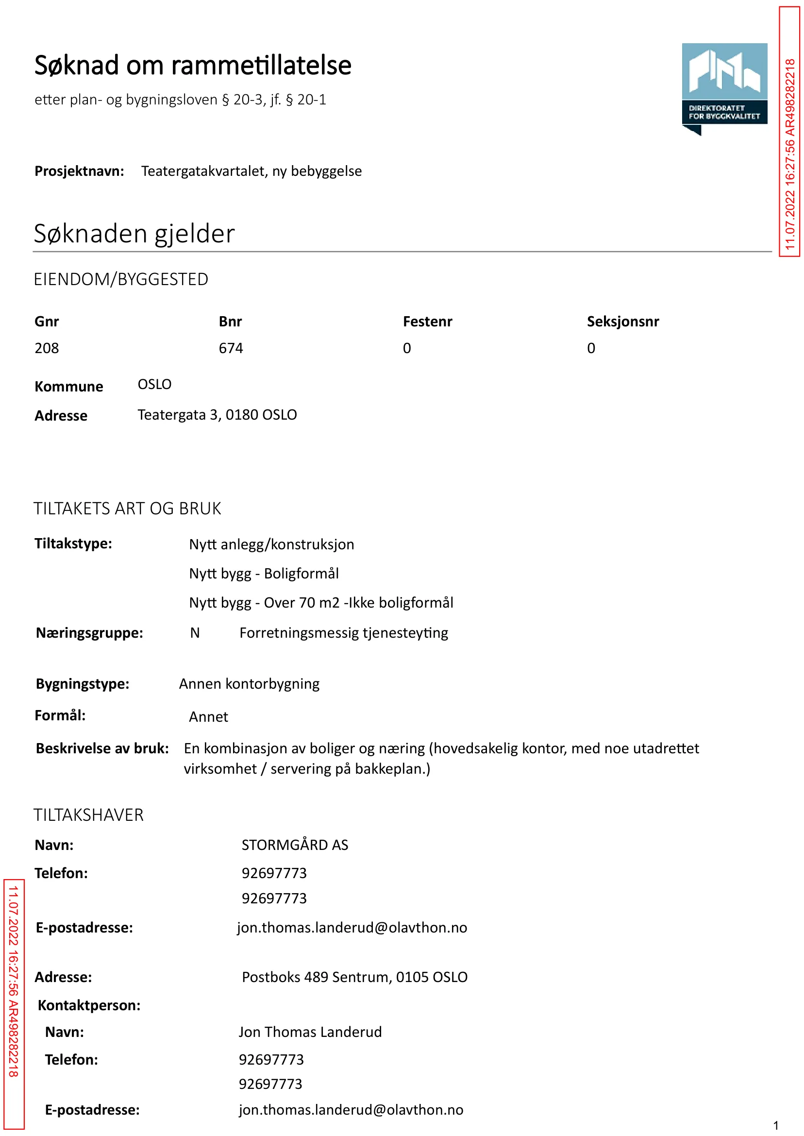 Søknad om rammetillatelse