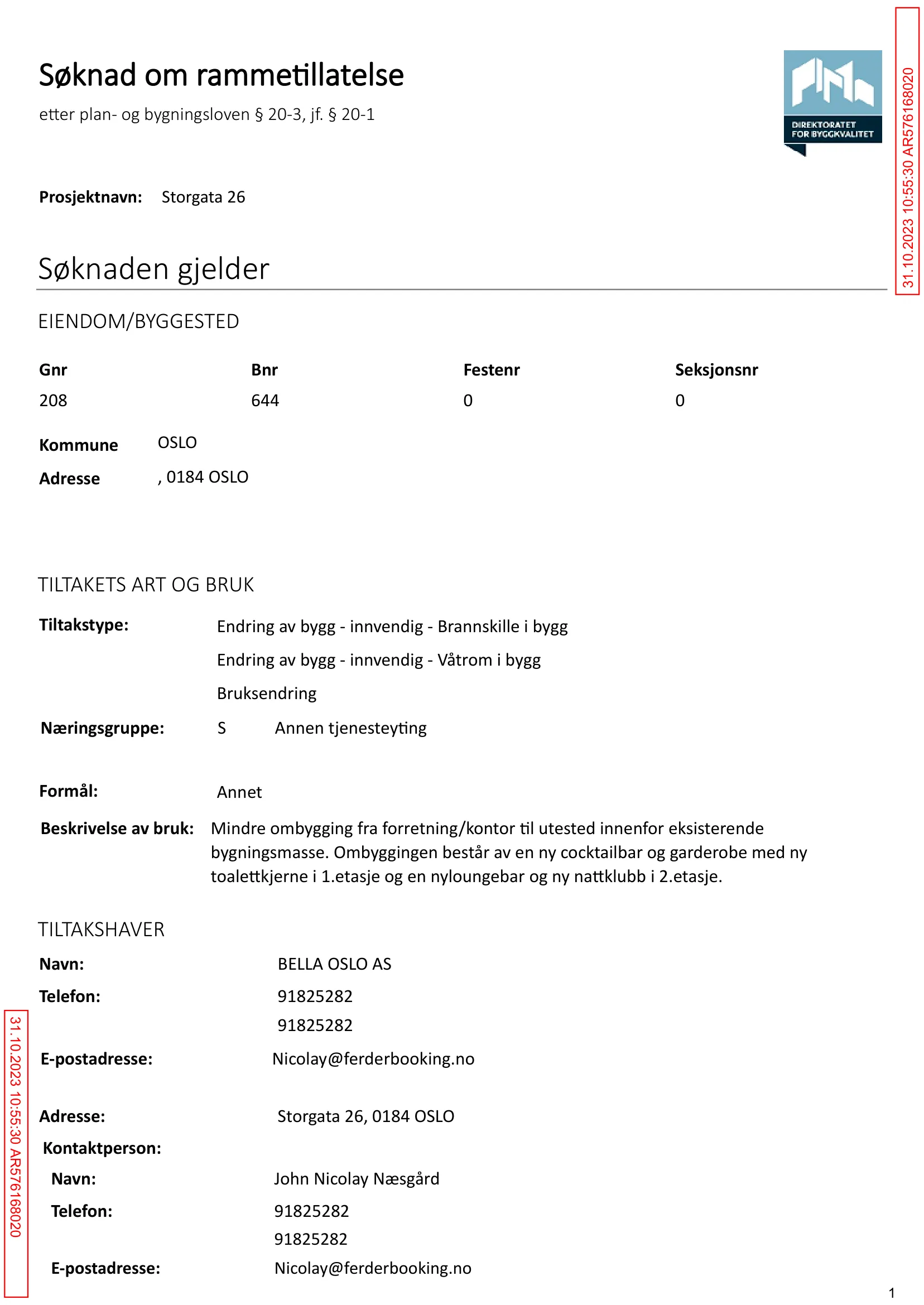 Søknad om rammetillatelse