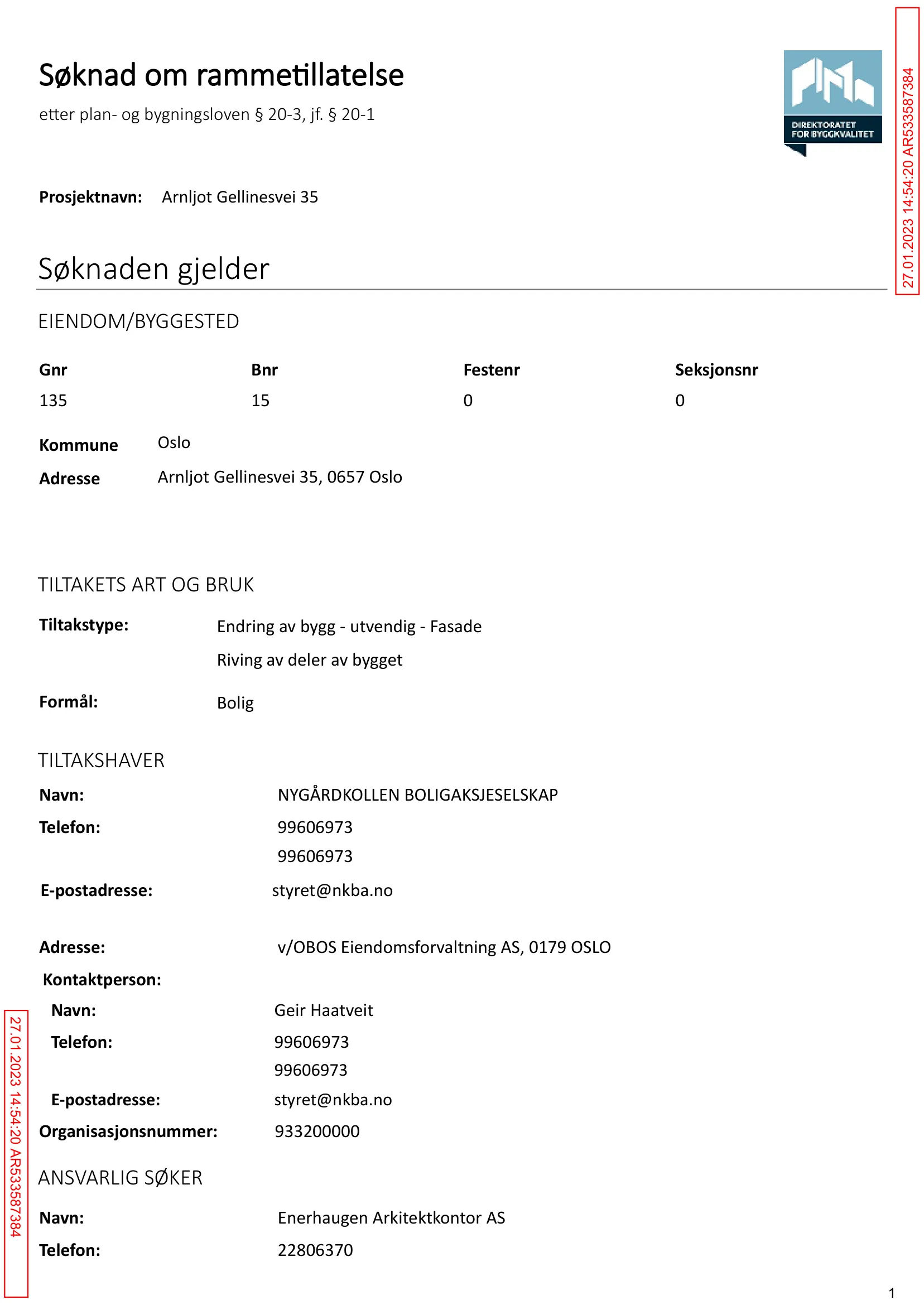 Søknad om rammetillatelse