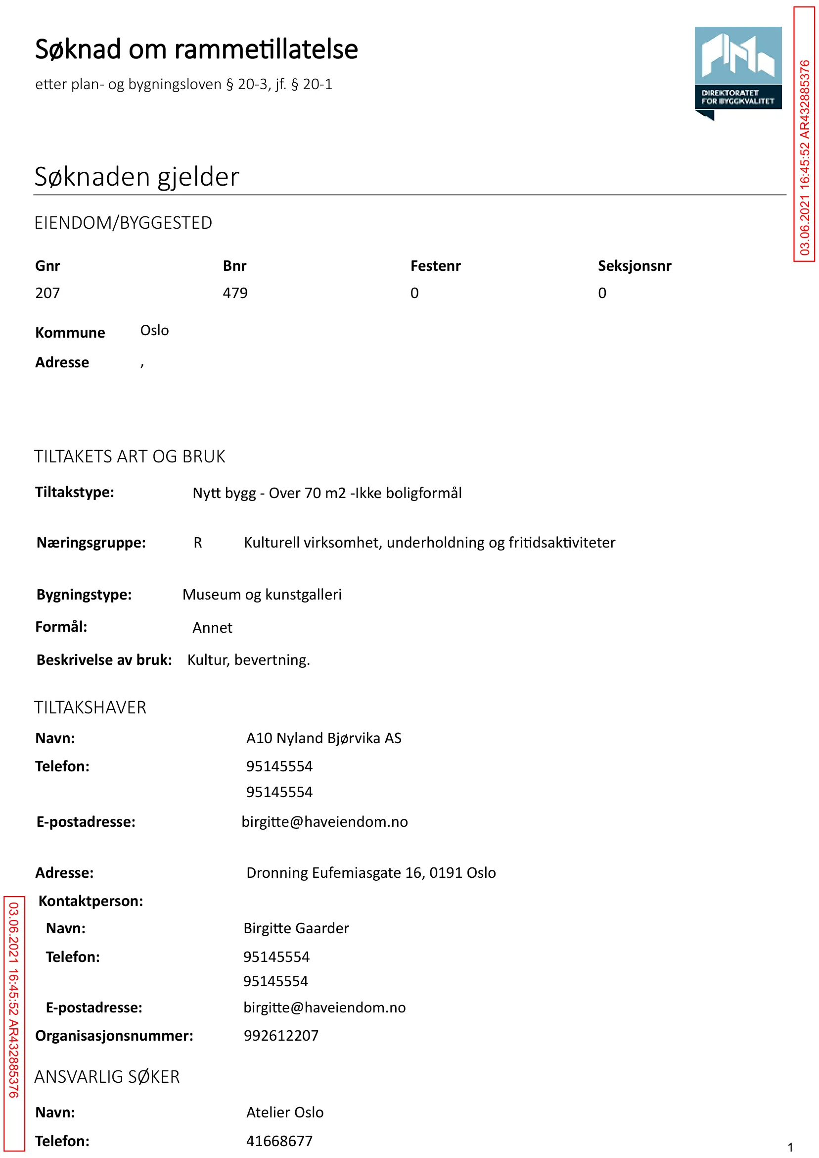 Søknad om rammetillatelse