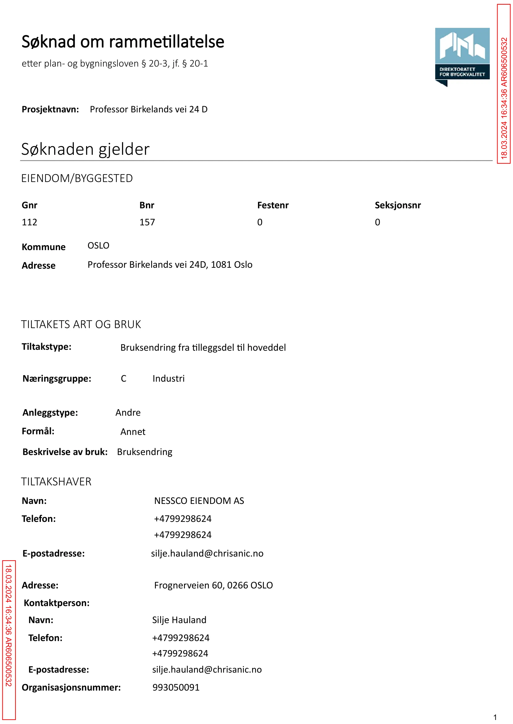 Søknad om rammetillatelse