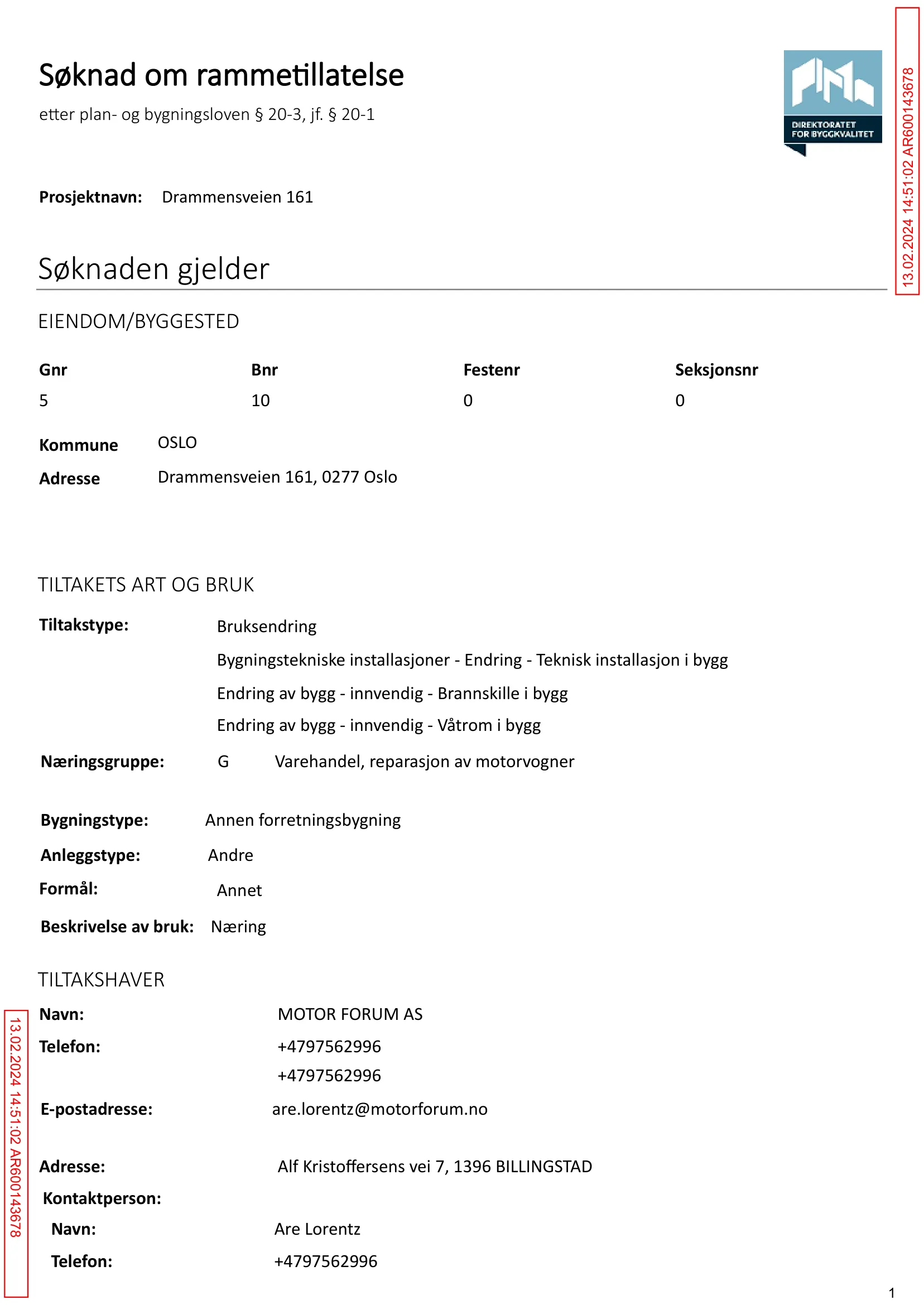 Søknad om rammetillatelse