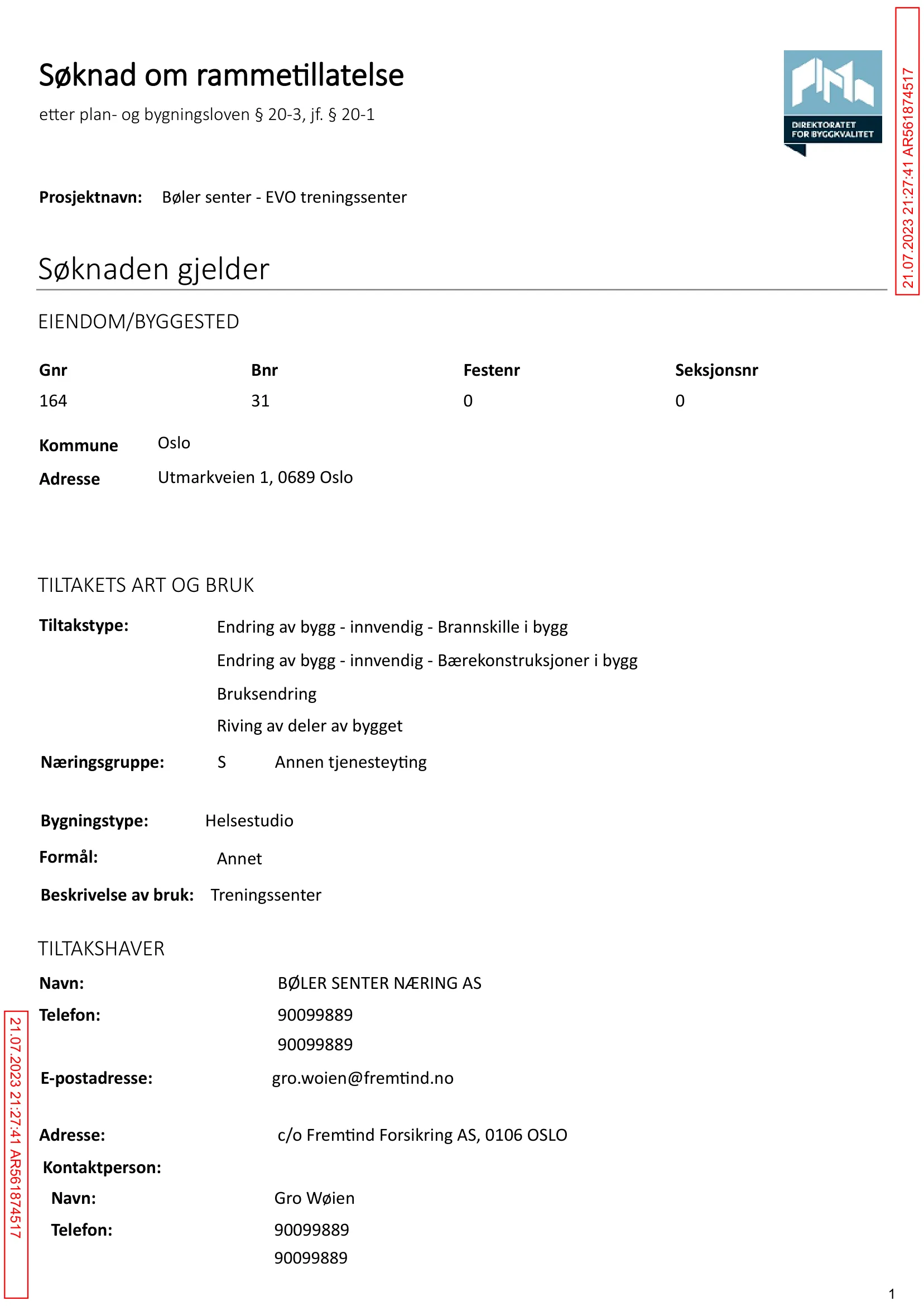 Søknad om rammetillatelse