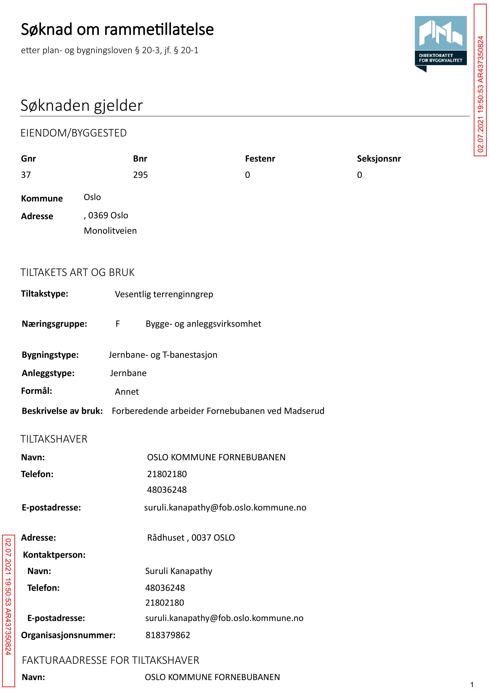 Søknad om rammetillatelse