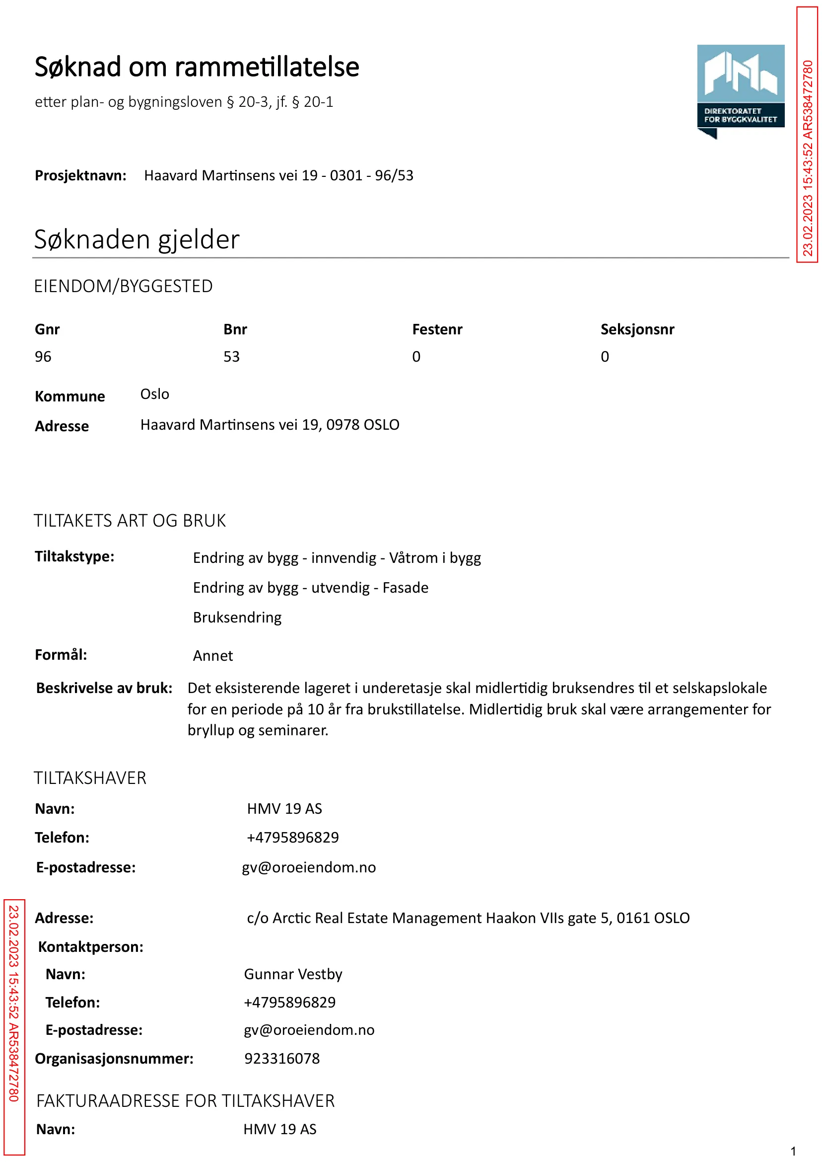 Søknad om rammetillatelse