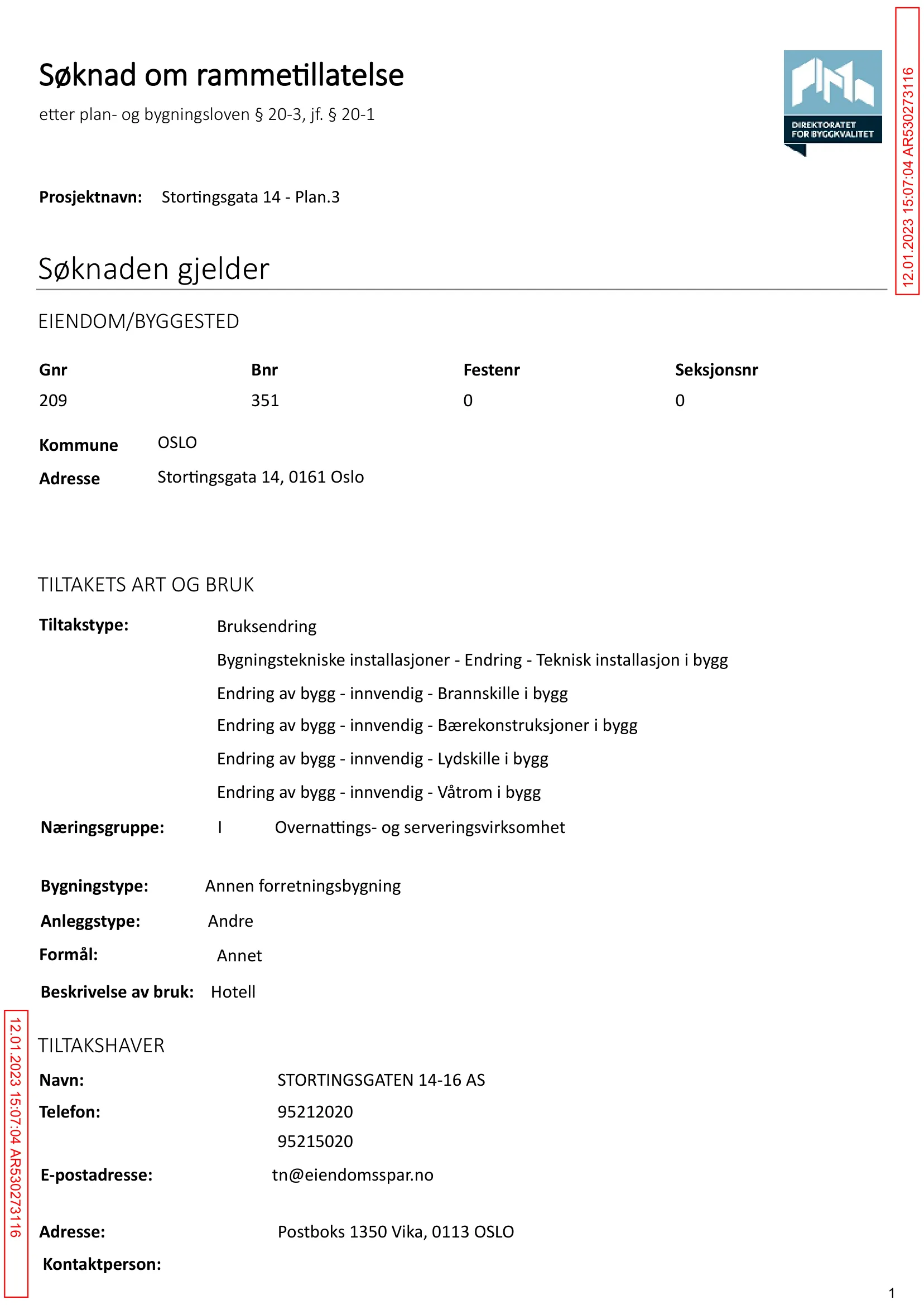 Søknad om rammetillatelse