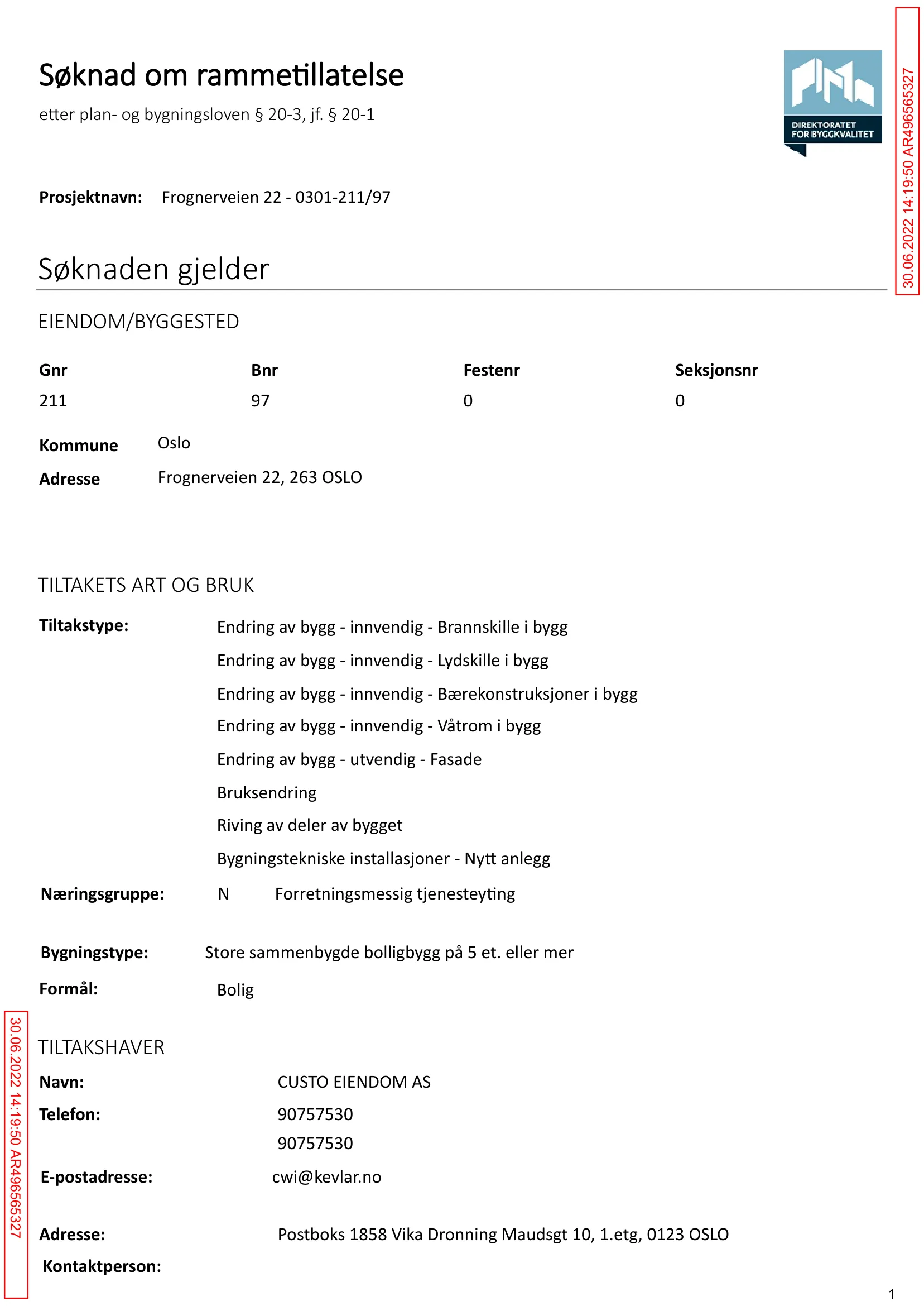 Søknad om rammetillatelse