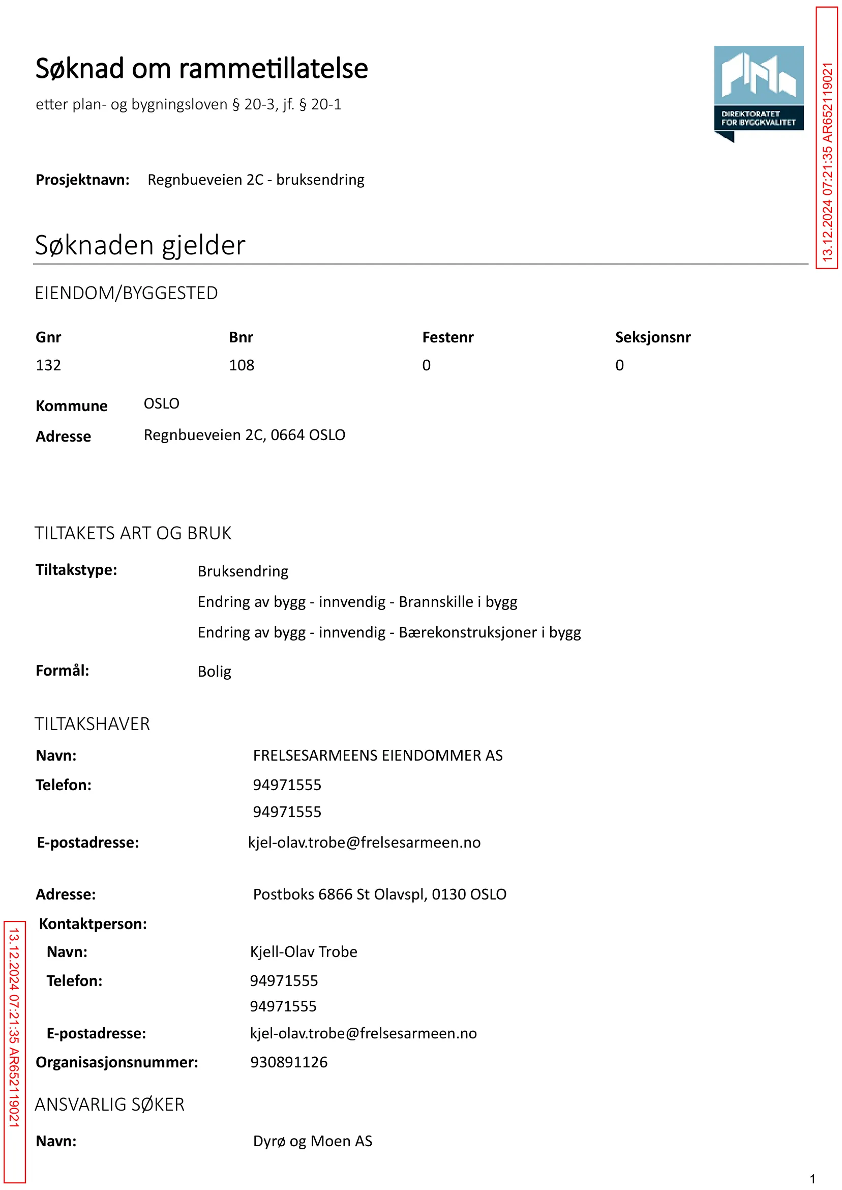 Søknad om rammetillatelse