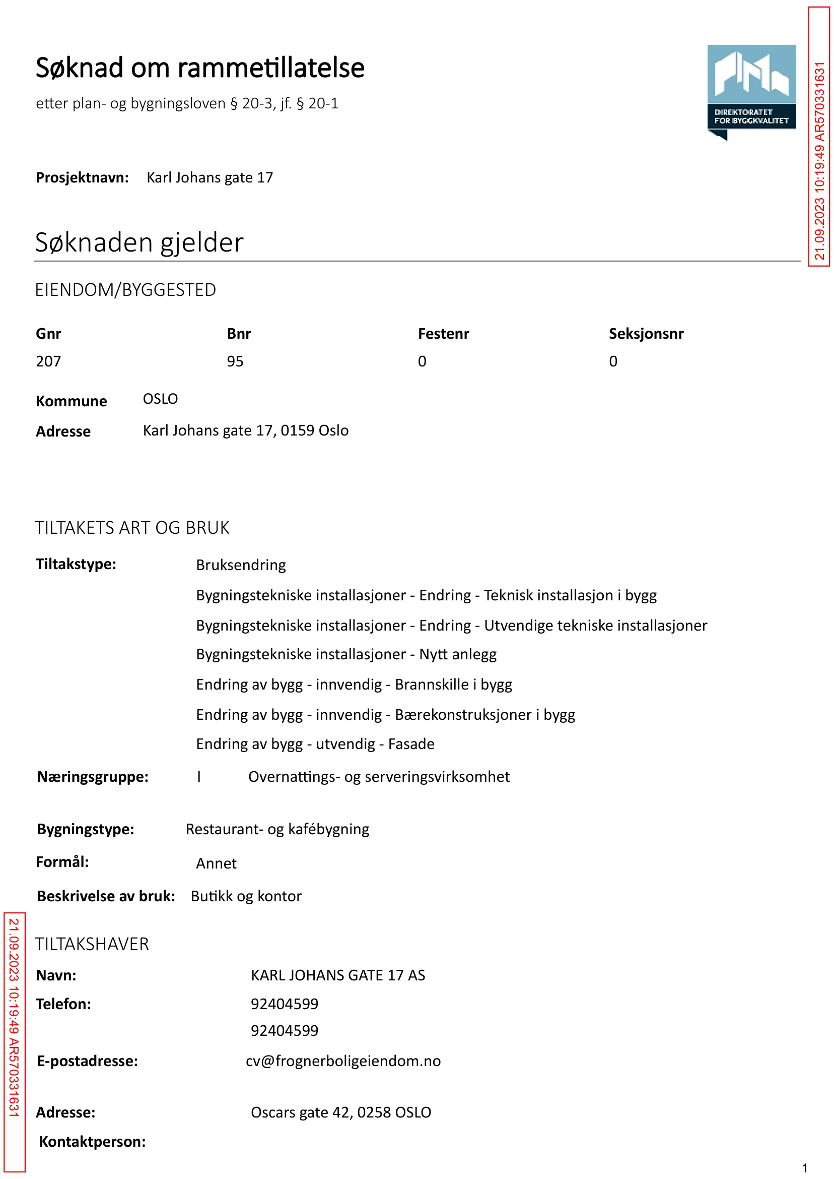 Søknad om rammetillatelse