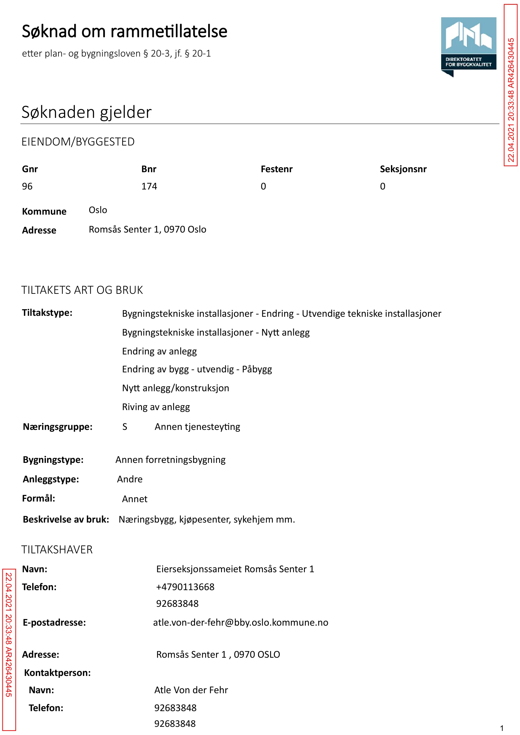 Søknad om rammetillatelse